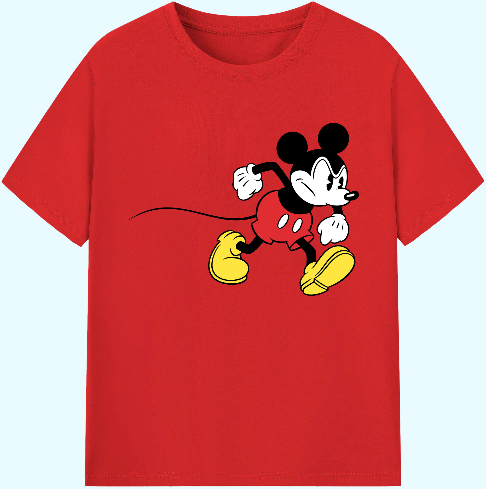 ミッキーマウス Mickey Mouse 綿100％ メンズ半袖Tシャツ｜肌触りやわらか＆通気性