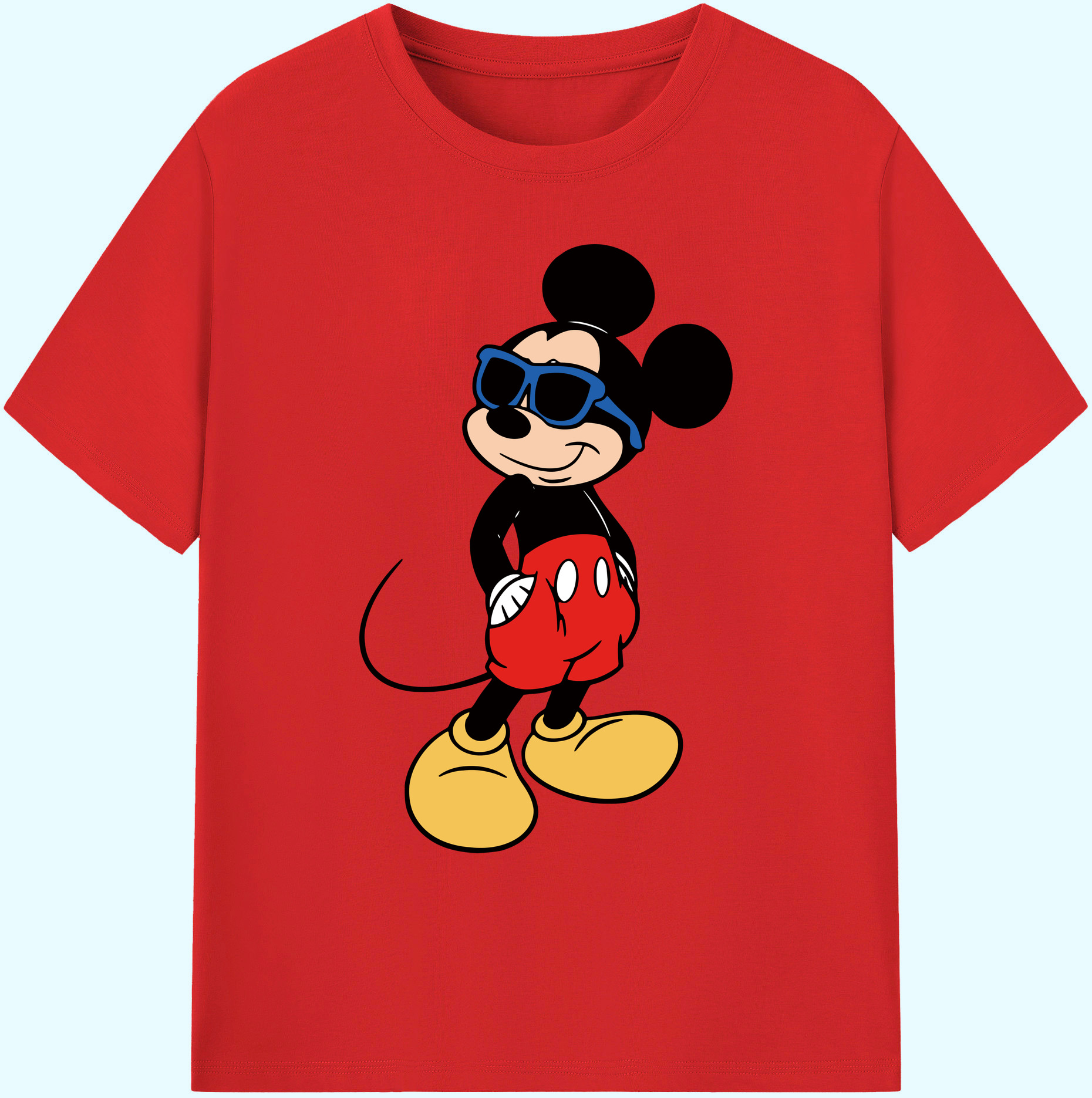 ミッキーマウス Mickey Mouse 綿100％ メンズ半袖Tシャツ｜肌触りやわらか＆通気性