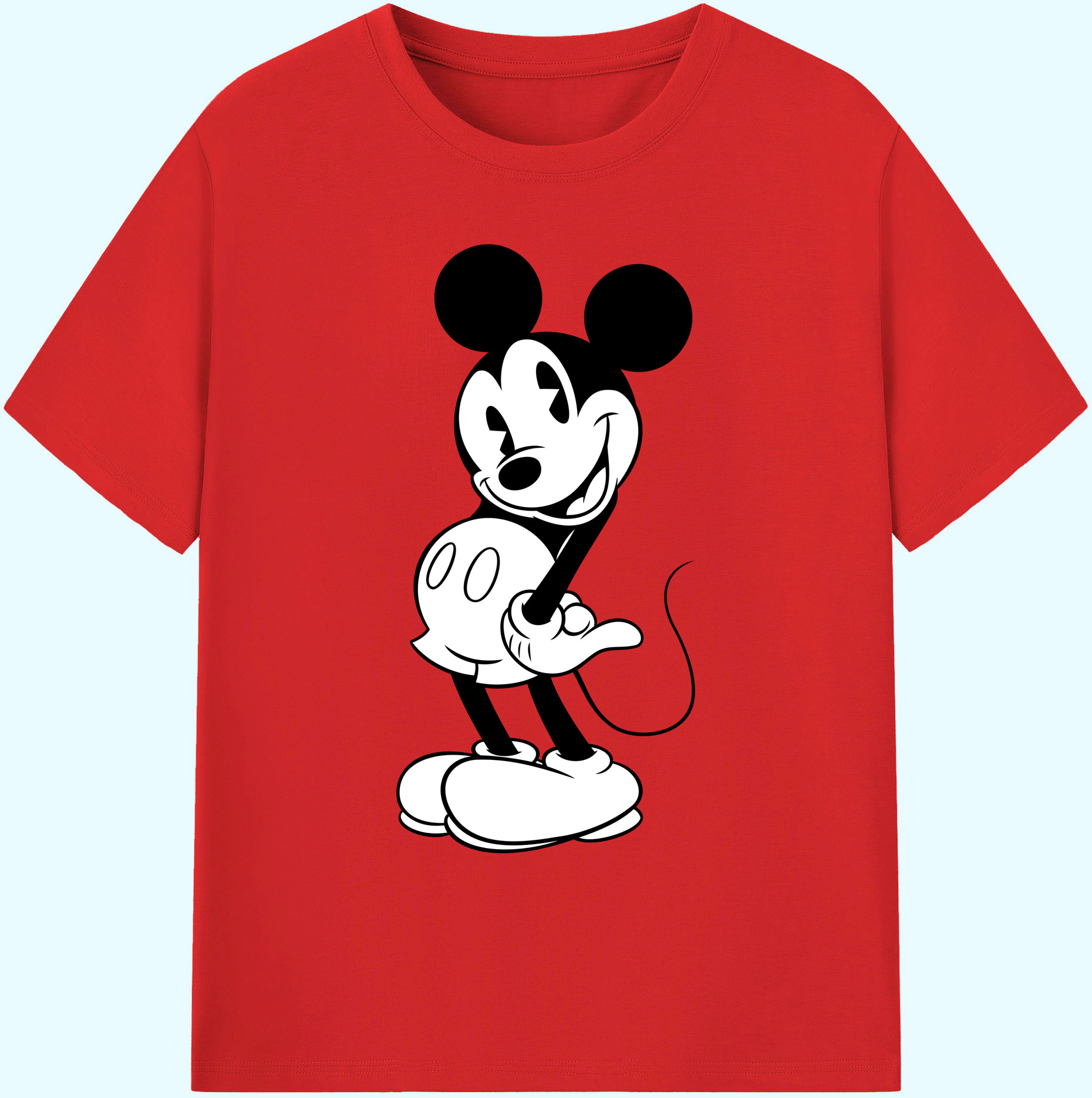 ミッキーマウス Mickey Mouse 綿100％ メンズ半袖Tシャツ｜肌触りやわらか＆通気性