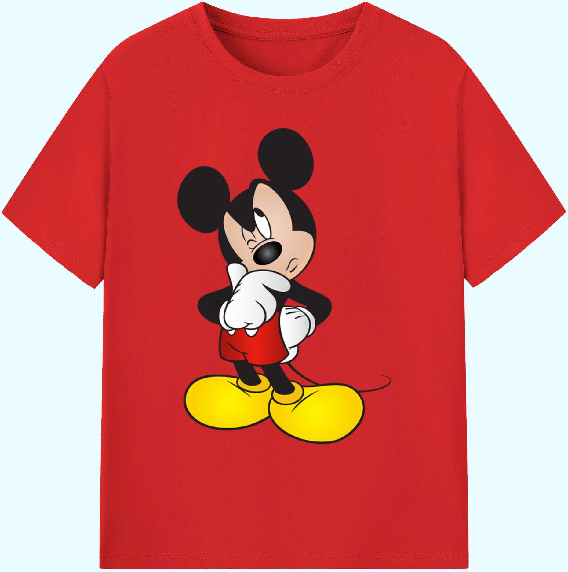 ミッキーマウス Mickey Mouse 綿100％ メンズ半袖Tシャツ｜肌触りやわらか＆通気性