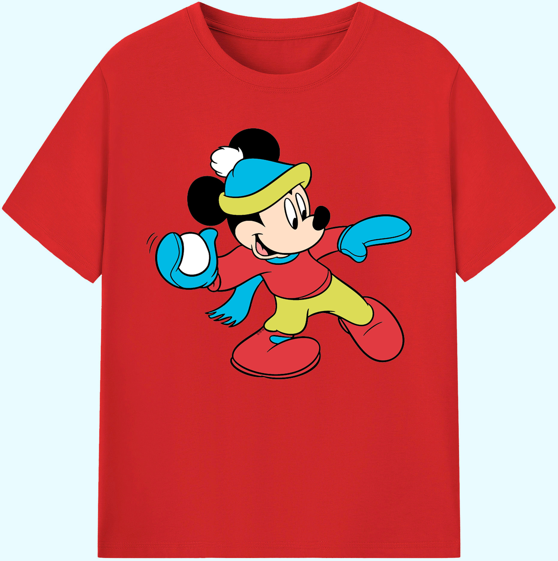 ミッキーマウス Mickey Mouse 綿100％ メンズ半袖Tシャツ｜肌触りやわらか＆通気性