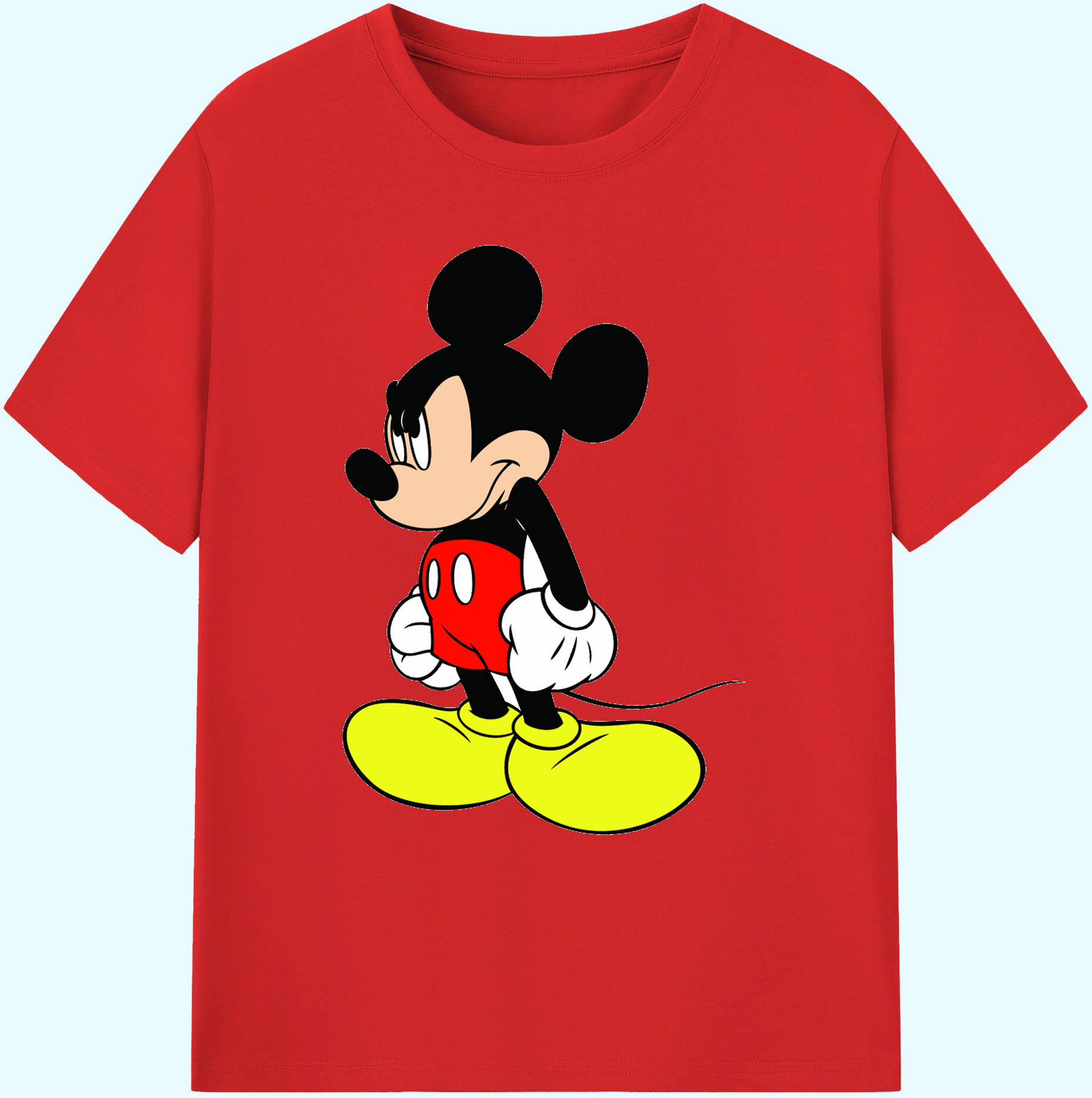 ミッキーマウス Mickey Mouse 綿100％ メンズ半袖Tシャツ｜肌触りやわらか＆通気性