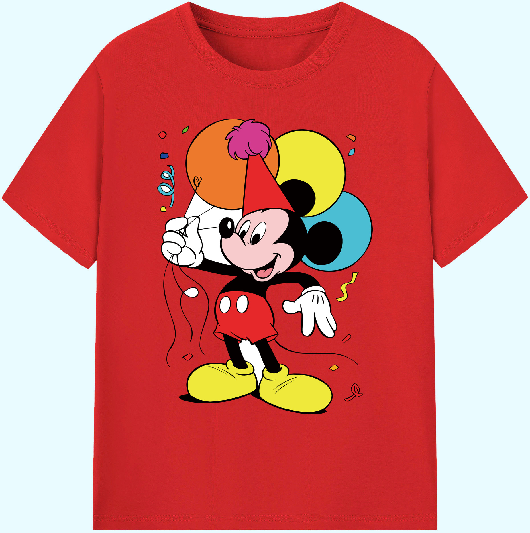 ミッキーマウス Mickey Mouse 綿100％ メンズ半袖Tシャツ｜肌触りやわらか＆通気性
