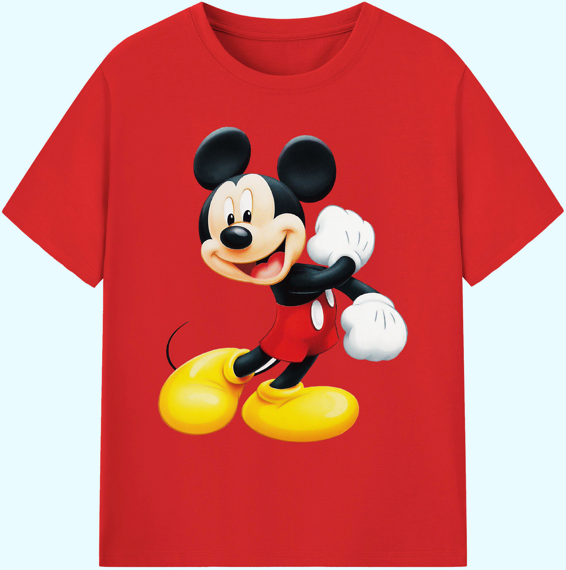 ミッキーマウス Mickey Mouse 綿100％ メンズ半袖Tシャツ｜肌触りやわらか＆通気性