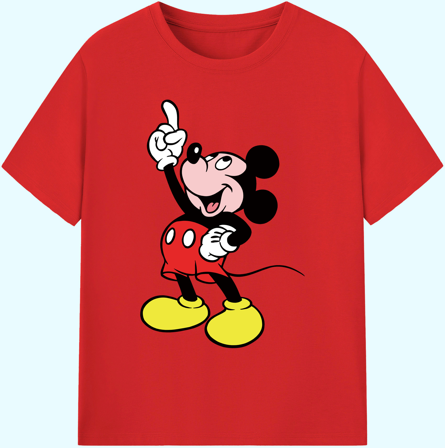 ミッキーマウス Mickey Mouse 綿100％ メンズ半袖Tシャツ｜肌触りやわらか＆通気性