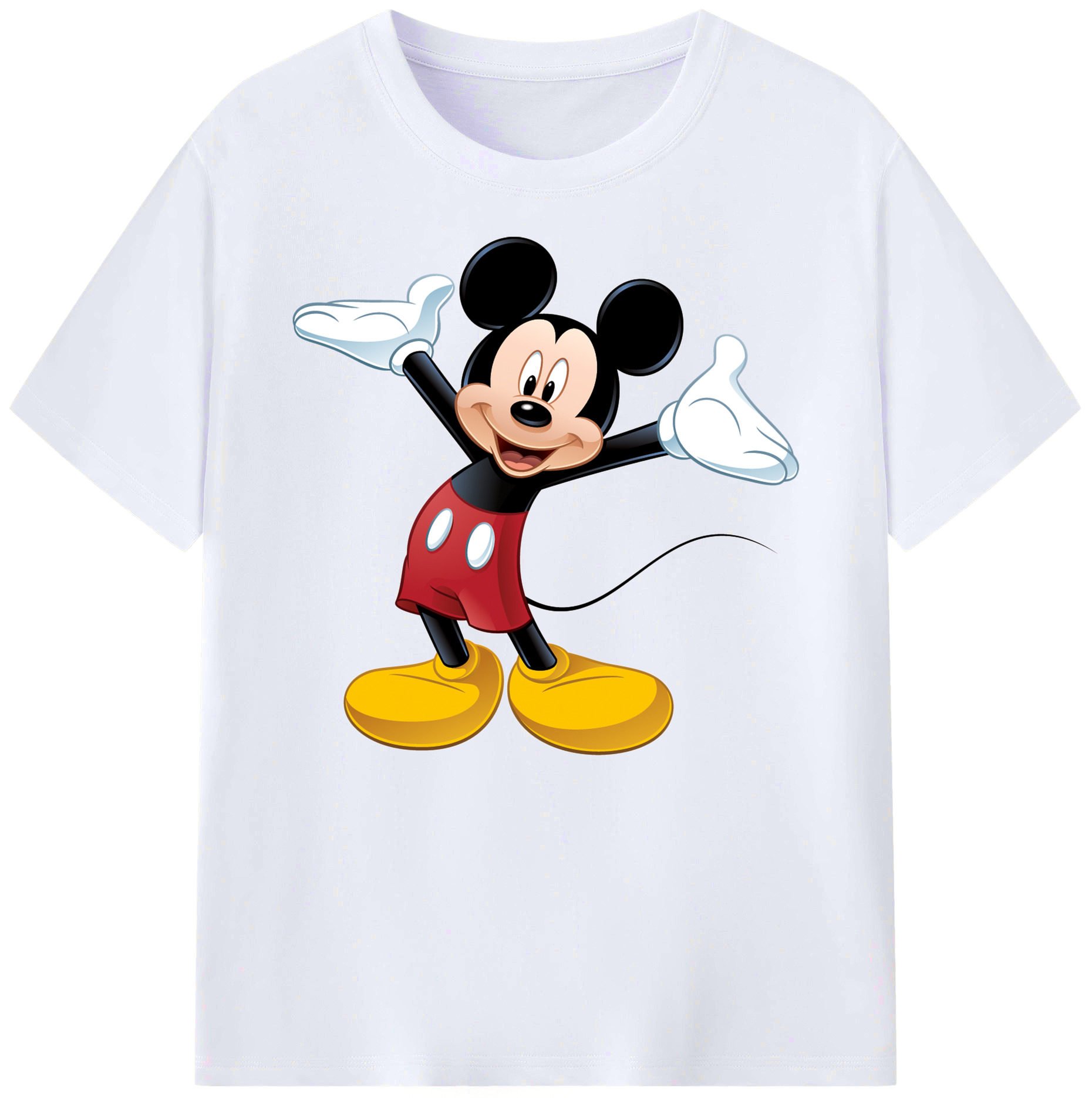 ミッキーマウス Mickey Mouse 綿100％ メンズ半袖Tシャツ｜肌触りやわらか＆通気性
