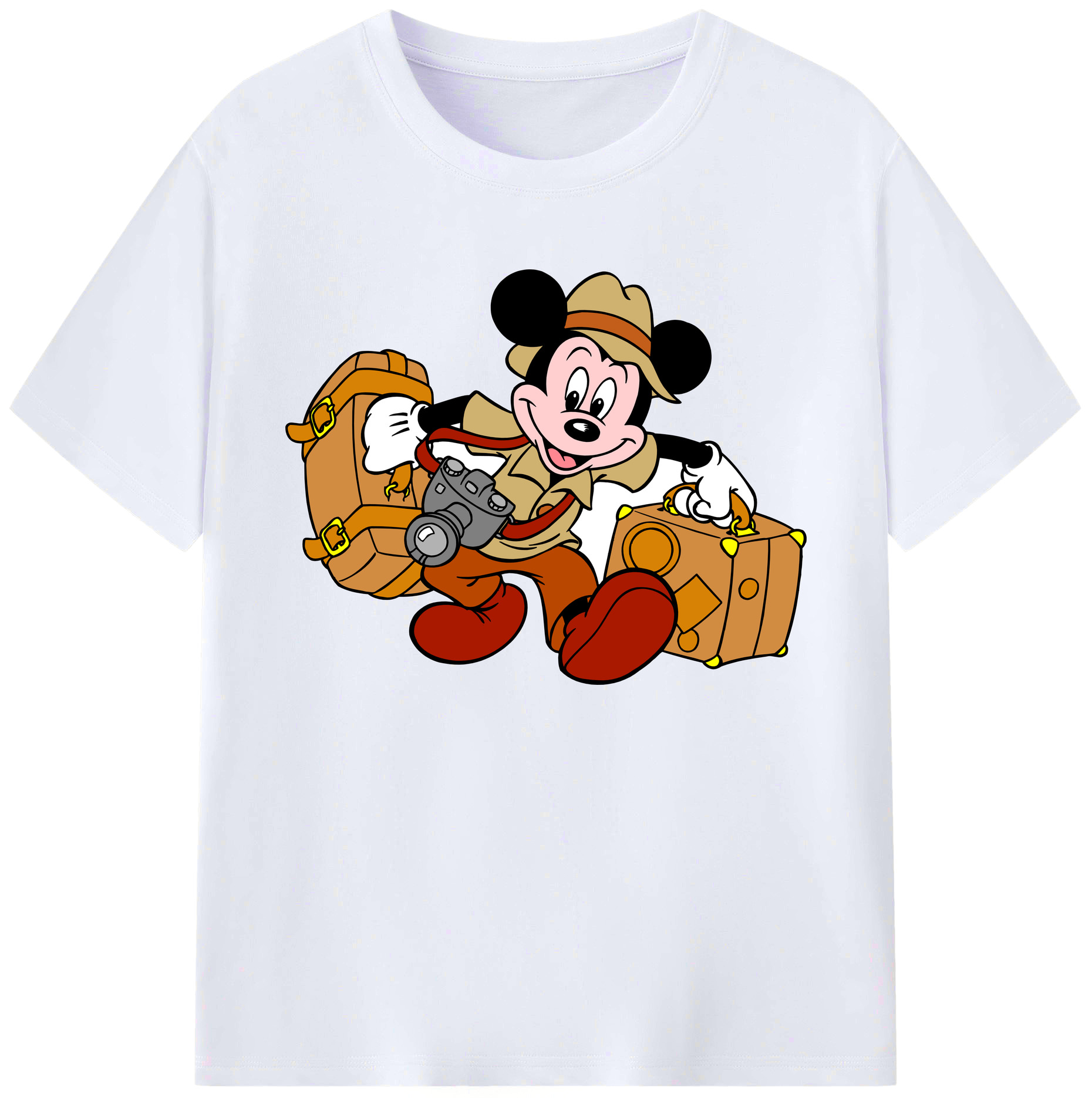 ミッキーマウス Mickey Mouse 綿100％ メンズ半袖Tシャツ｜肌触りやわらか＆通気性