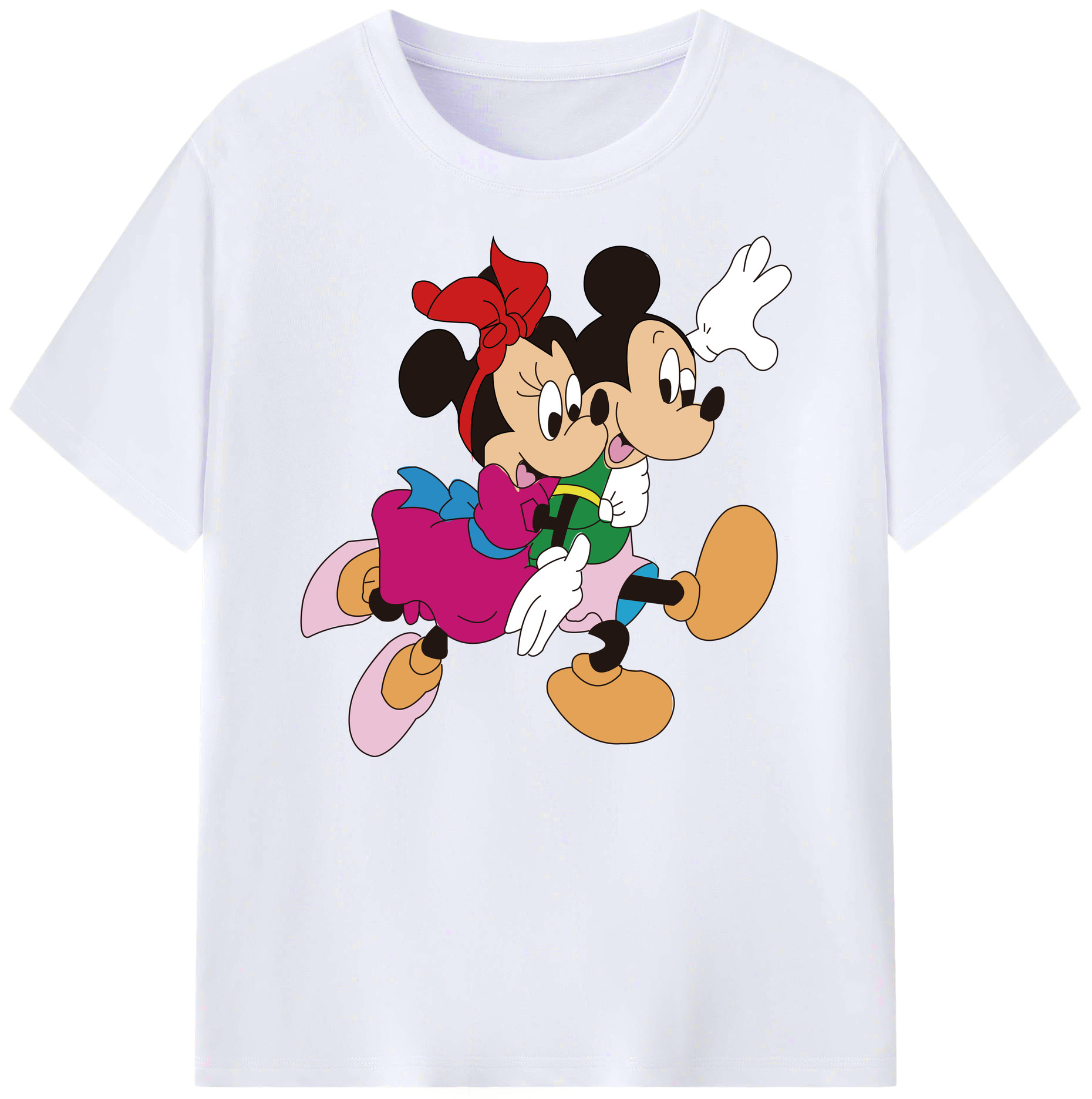 ミッキーマウス Mickey Mouse 綿100％ メンズ半袖Tシャツ｜肌触りやわらか＆通気性