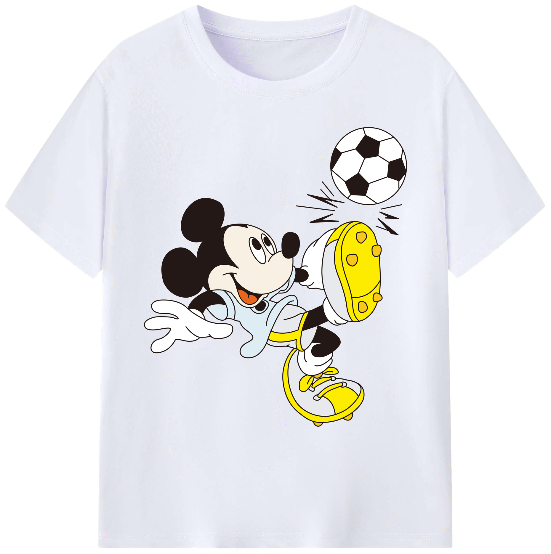 ミッキーマウス Mickey Mouse 綿100％ メンズ半袖Tシャツ｜肌触りやわらか＆通気性