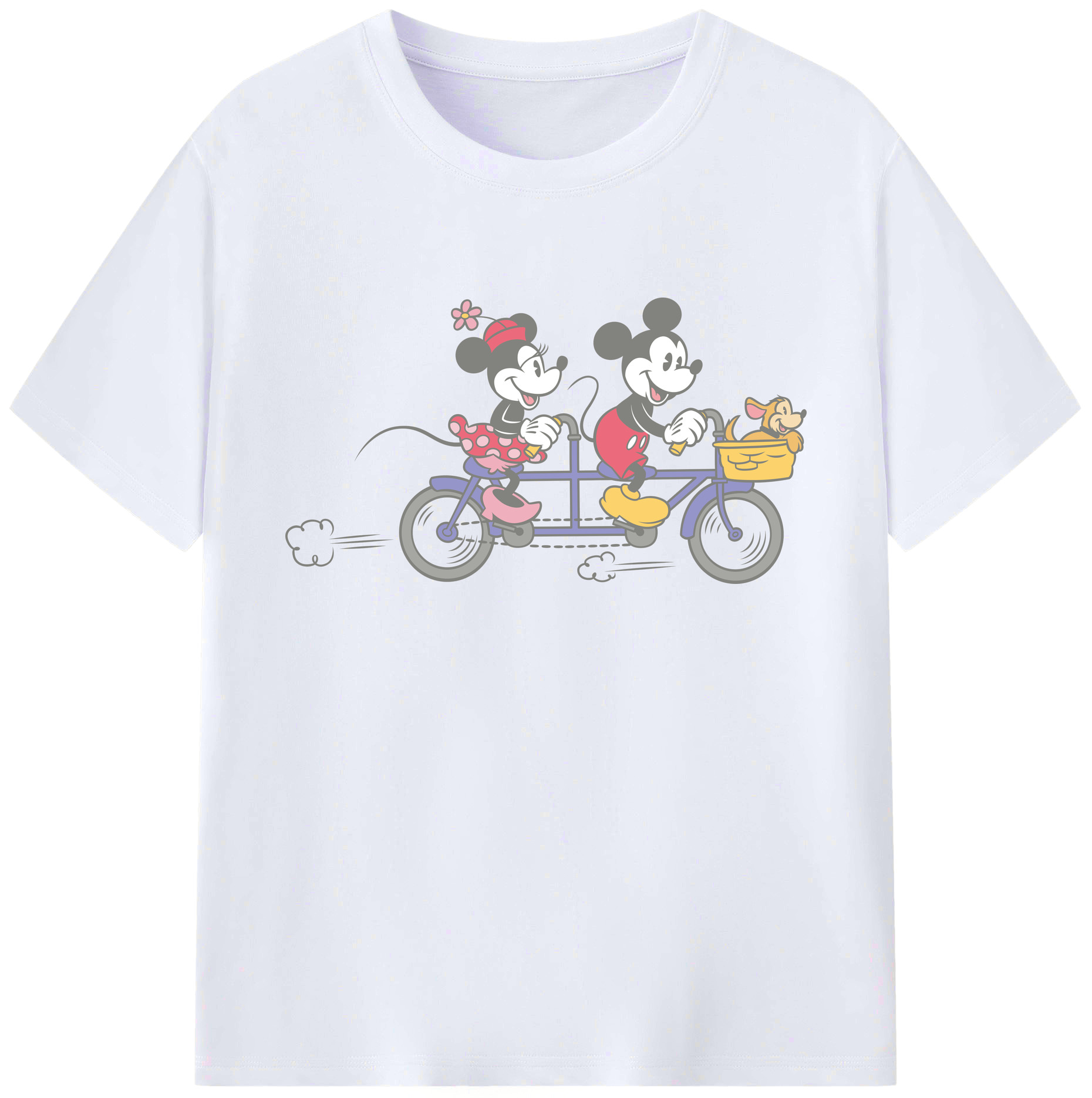 ミッキーマウス Mickey Mouse 綿100％ メンズ半袖Tシャツ｜肌触りやわらか＆通気性