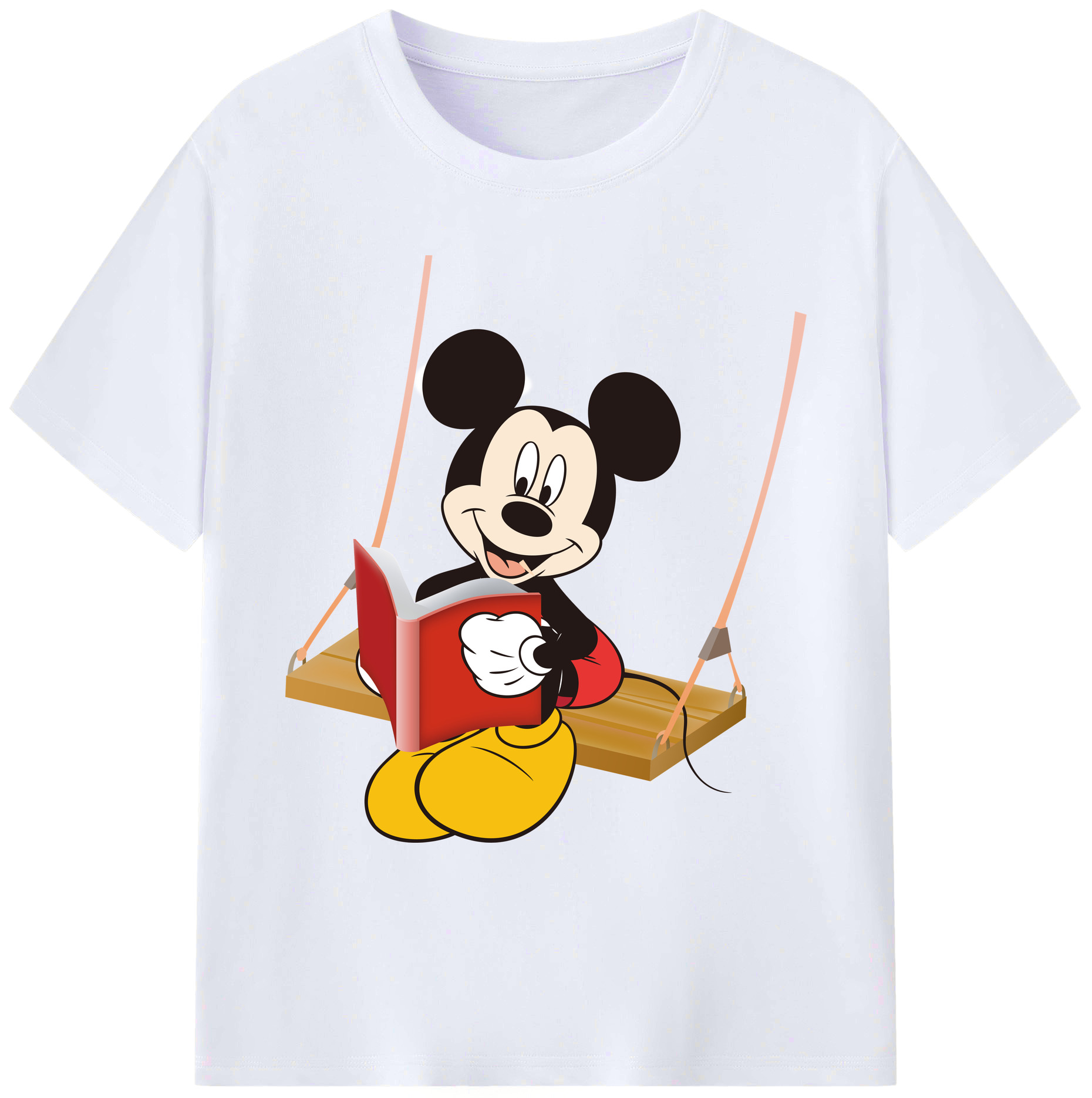 ミッキーマウス Mickey Mouse 綿100％ メンズ半袖Tシャツ｜肌触りやわらか＆通気性
