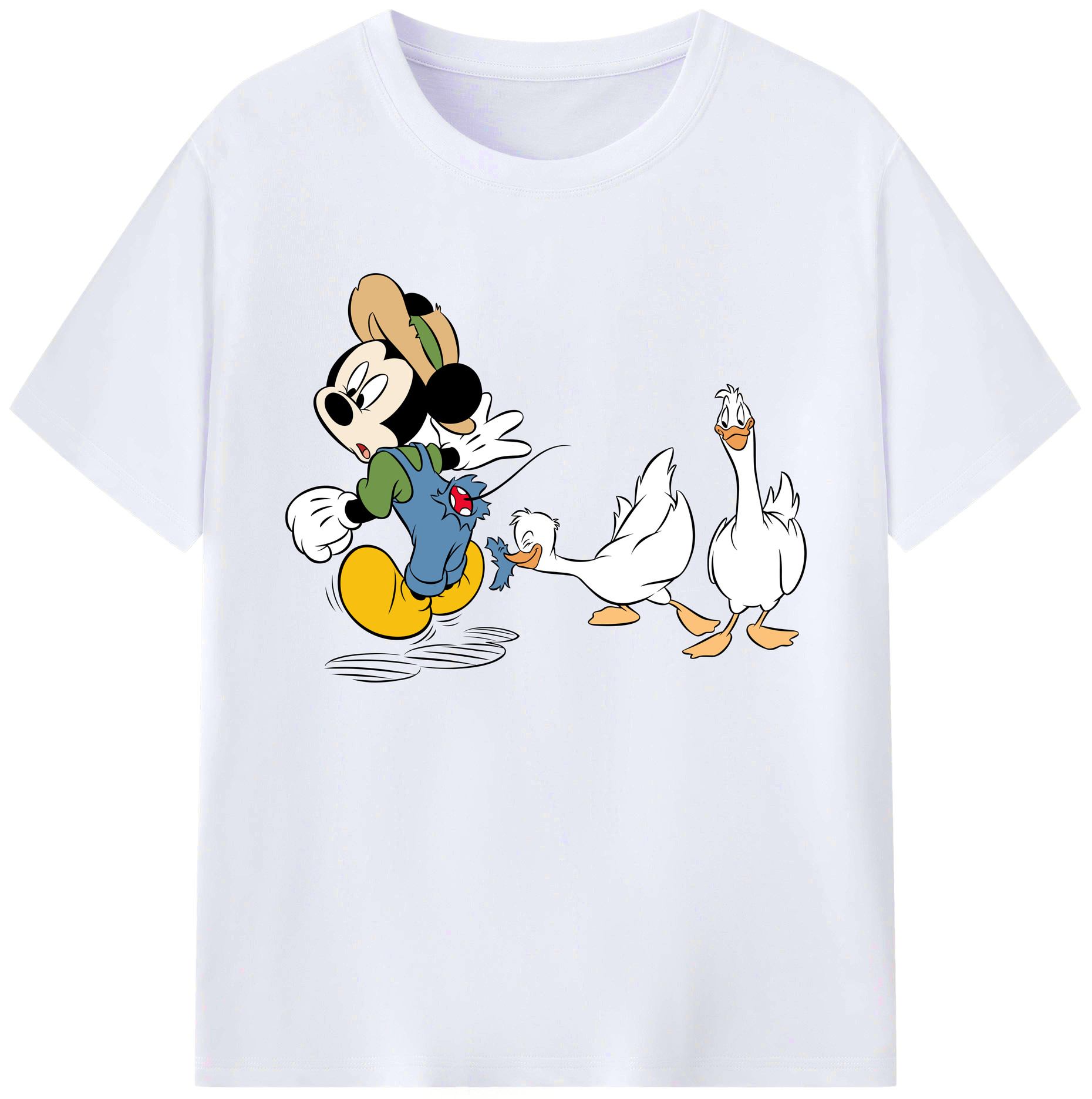 ミッキーマウス Mickey Mouse 綿100％ メンズ半袖Tシャツ｜肌触りやわらか＆通気性