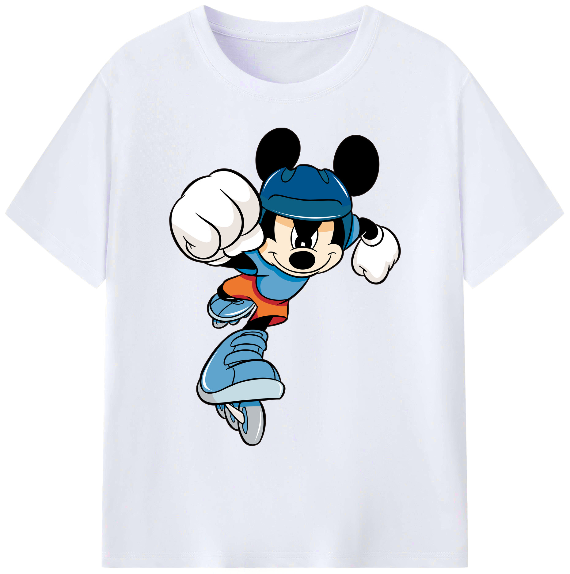 ミッキーマウス Mickey Mouse 綿100％ メンズ半袖Tシャツ｜肌触りやわらか＆通気性