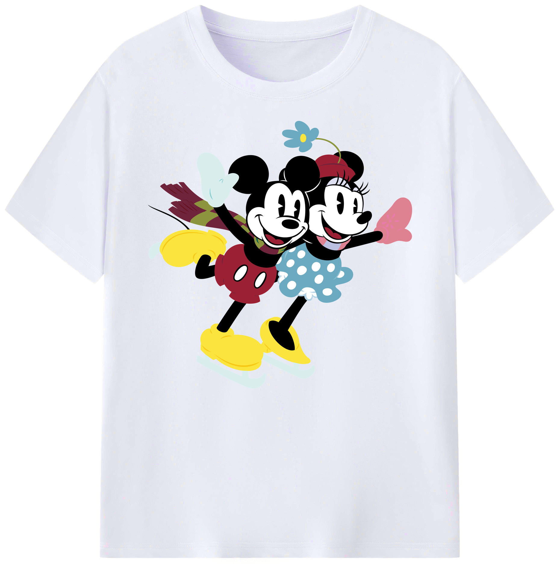 ミッキーマウス Mickey Mouse 綿100％ メンズ半袖Tシャツ｜肌触りやわらか＆通気性