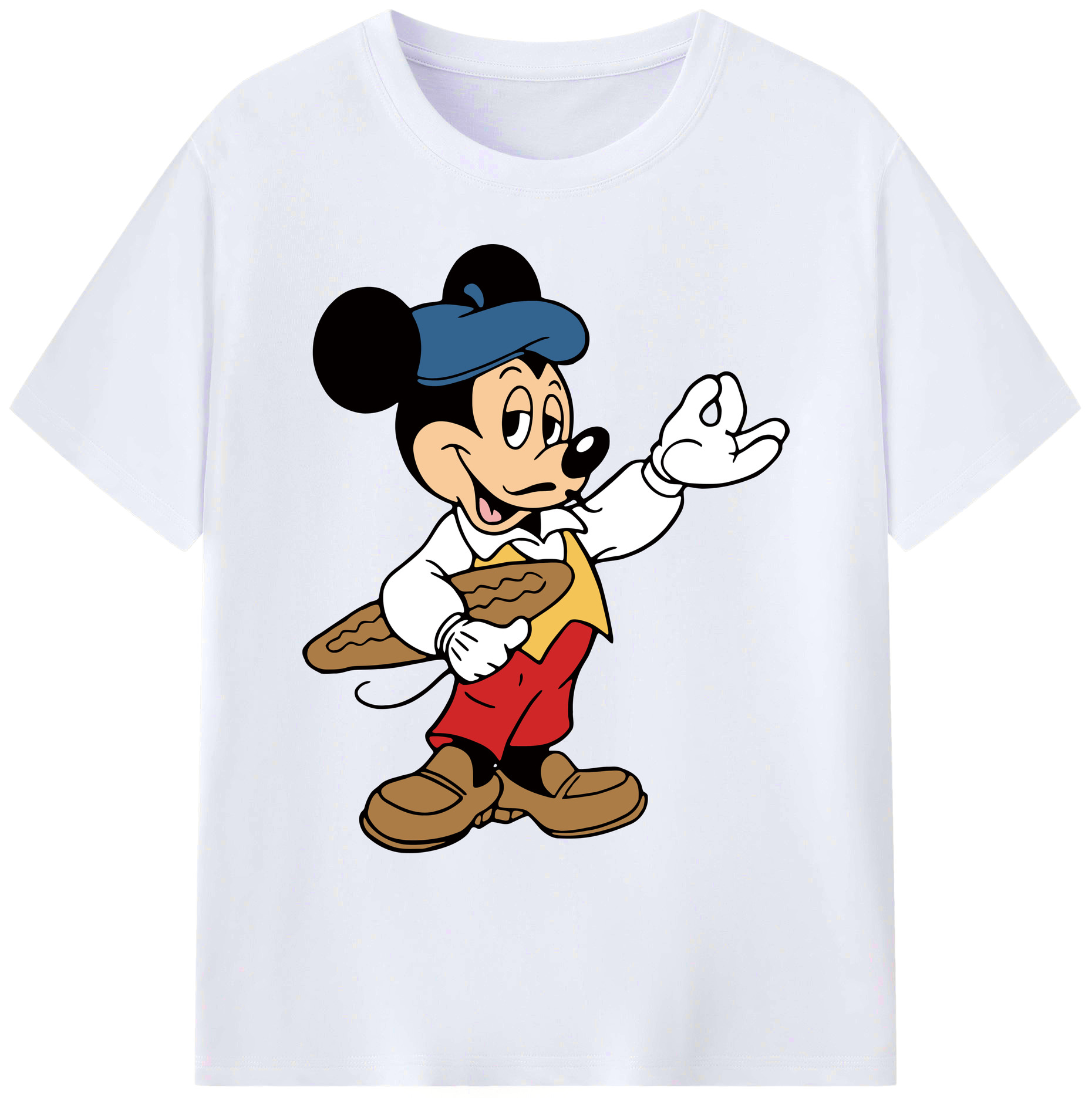 ミッキーマウス Mickey Mouse 綿100％ メンズ半袖Tシャツ｜肌触りやわらか＆通気性