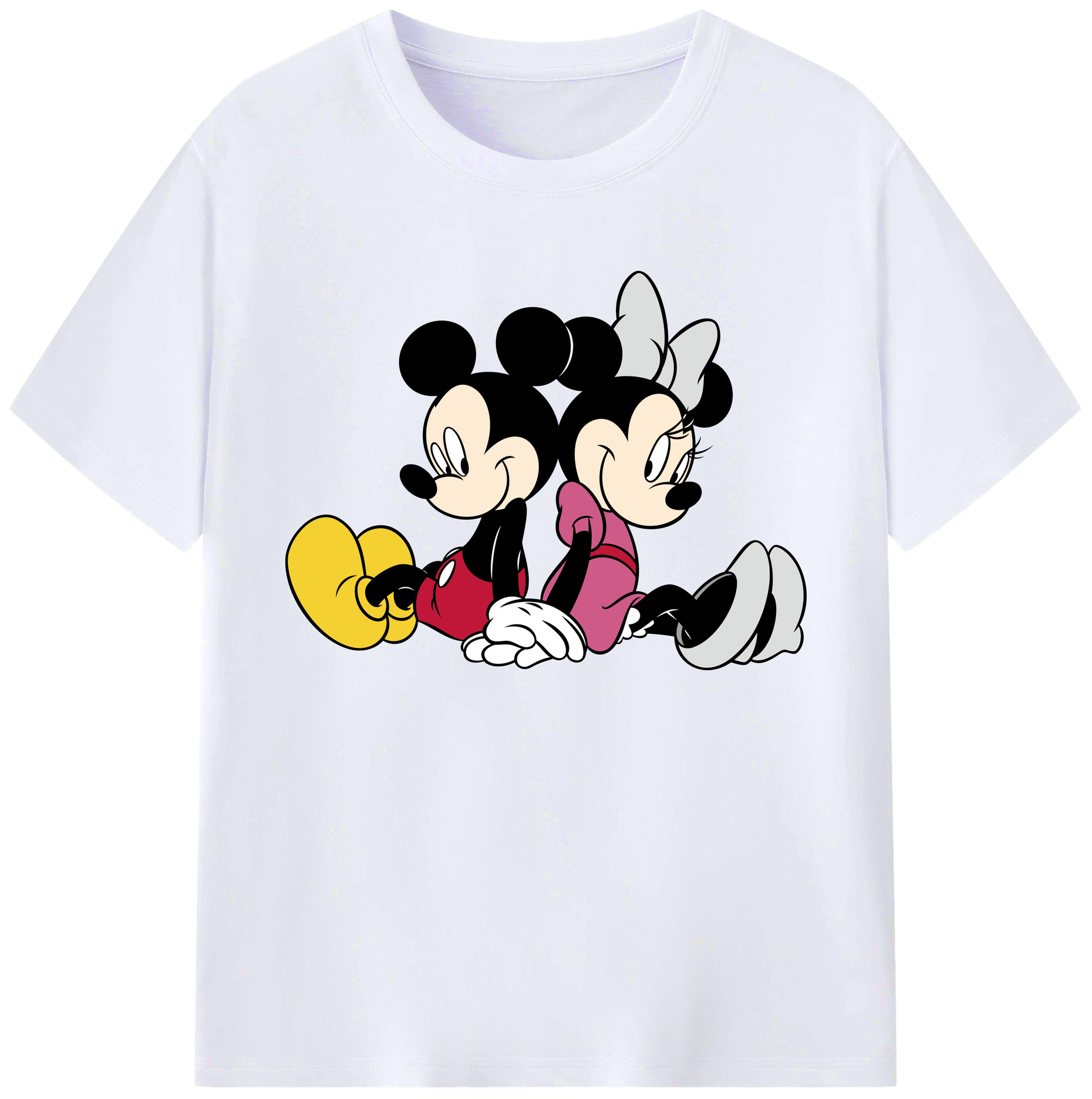 ミッキーマウス Mickey Mouse 綿100％ メンズ半袖Tシャツ｜肌触りやわらか＆通気性