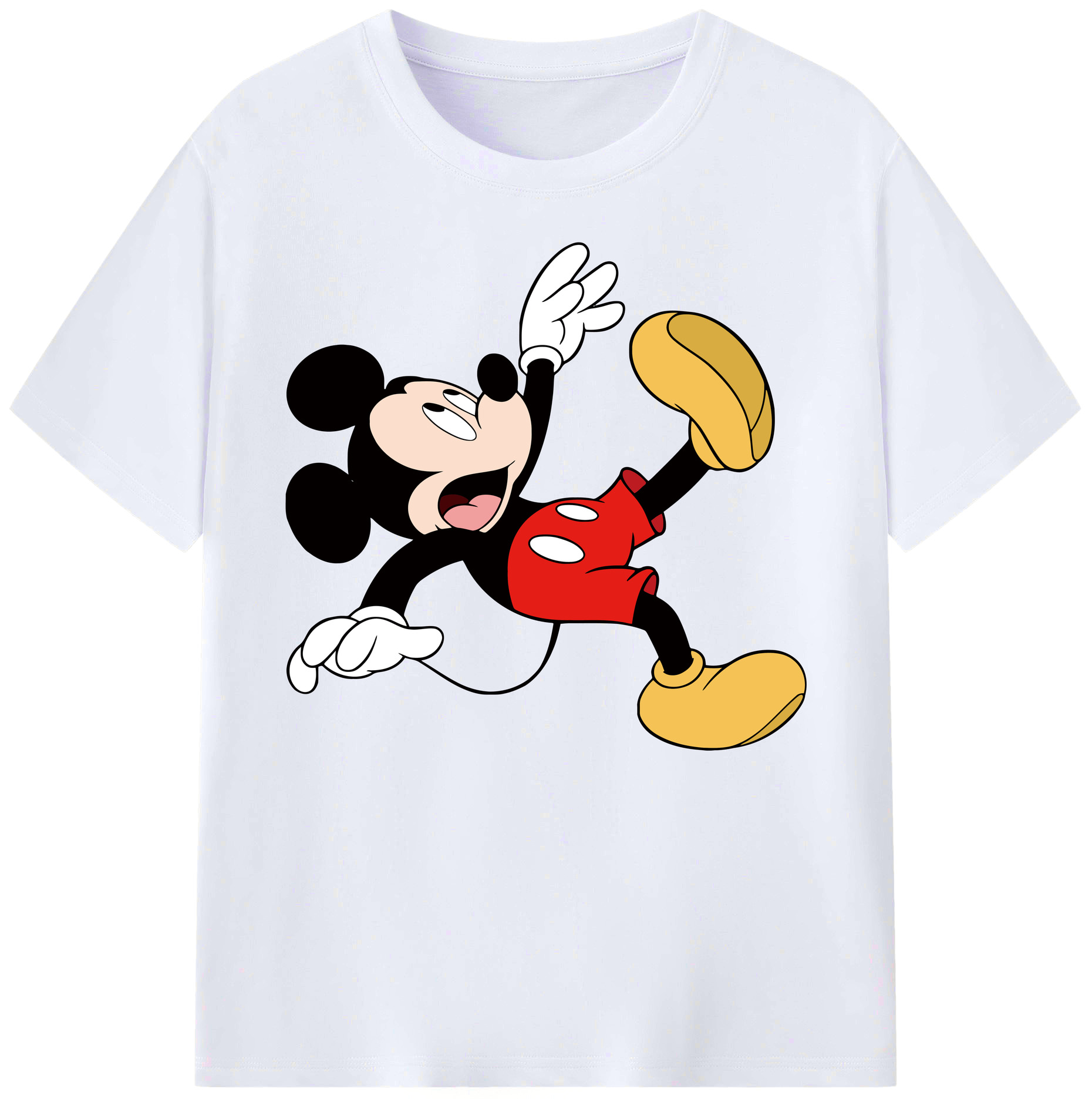ミッキーマウス Mickey Mouse 綿100％ メンズ半袖Tシャツ｜肌触りやわらか＆通気性