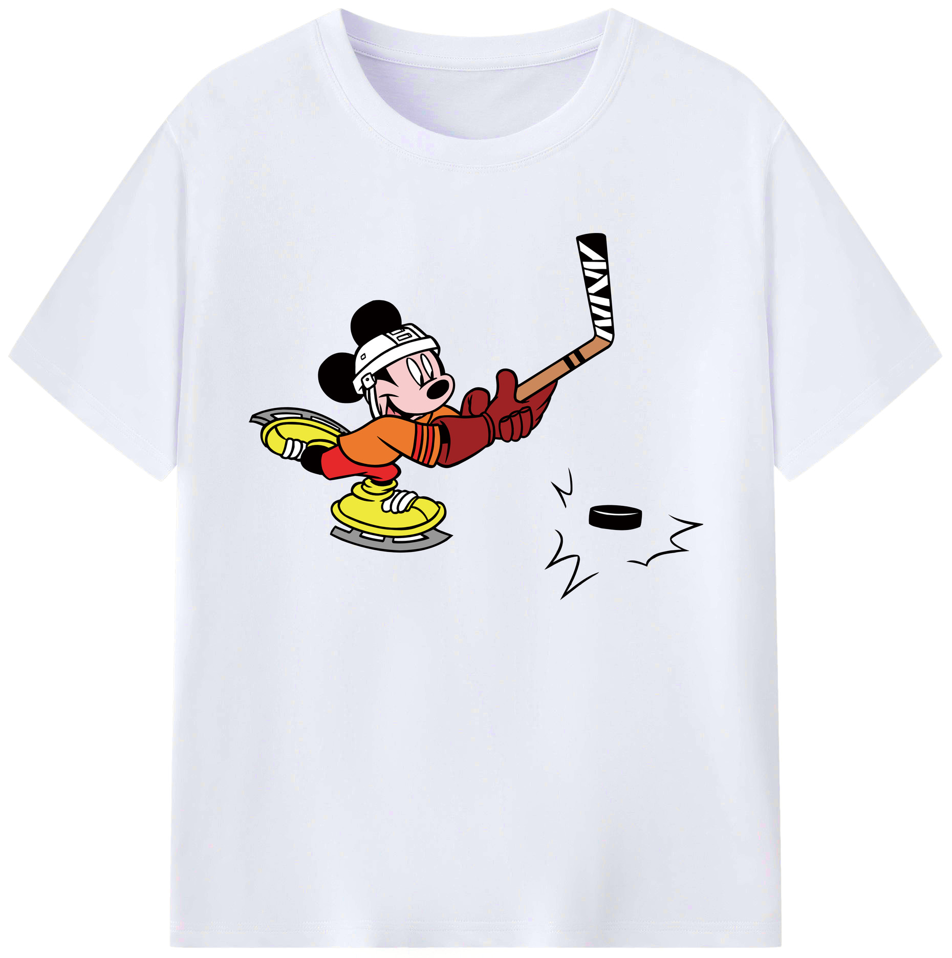 ミッキーマウス Mickey Mouse 綿100％ メンズ半袖Tシャツ｜肌触りやわらか＆通気性