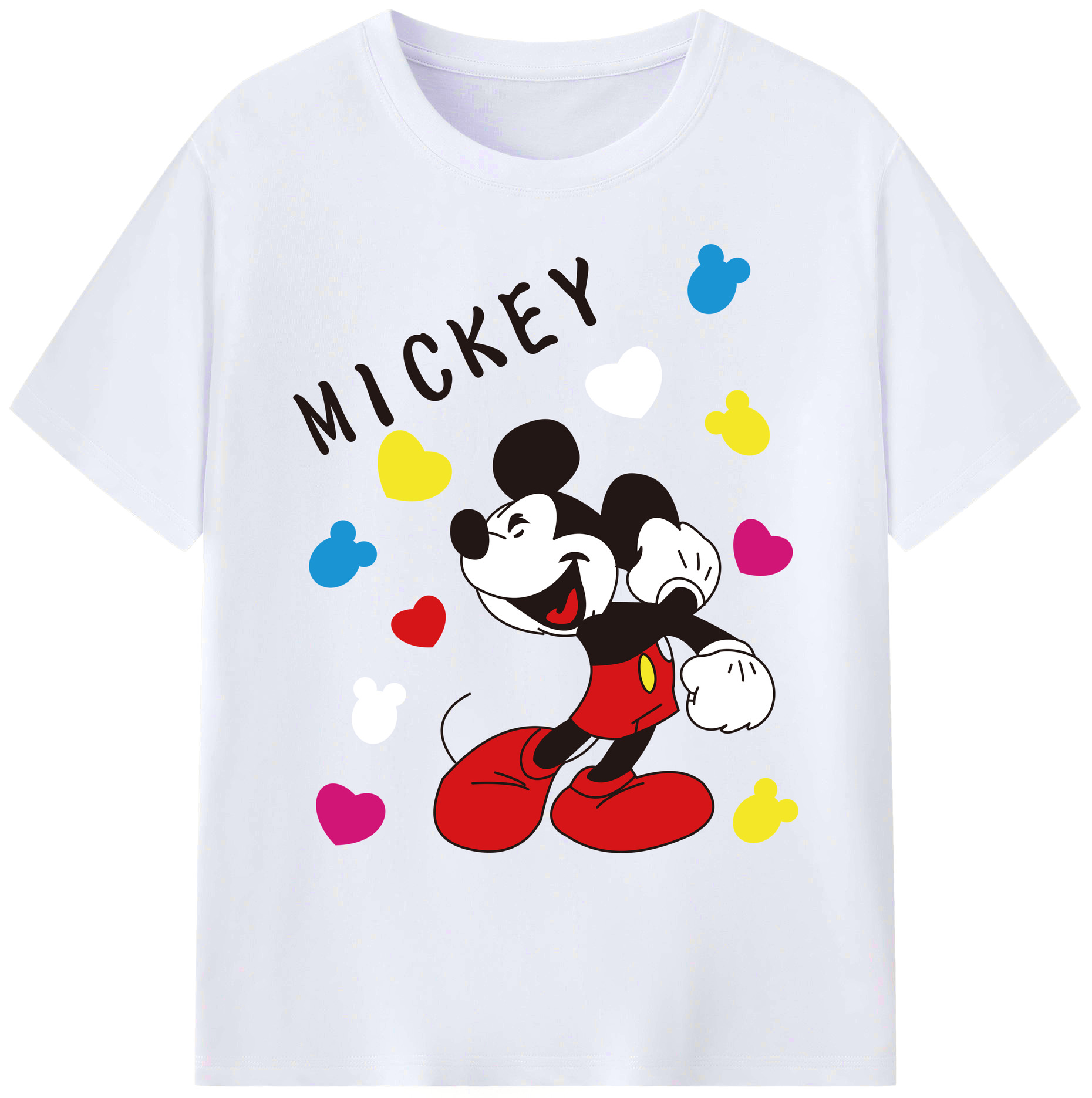 ミッキーマウス Mickey Mouse 綿100％ メンズ半袖Tシャツ｜肌触りやわらか＆通気性
