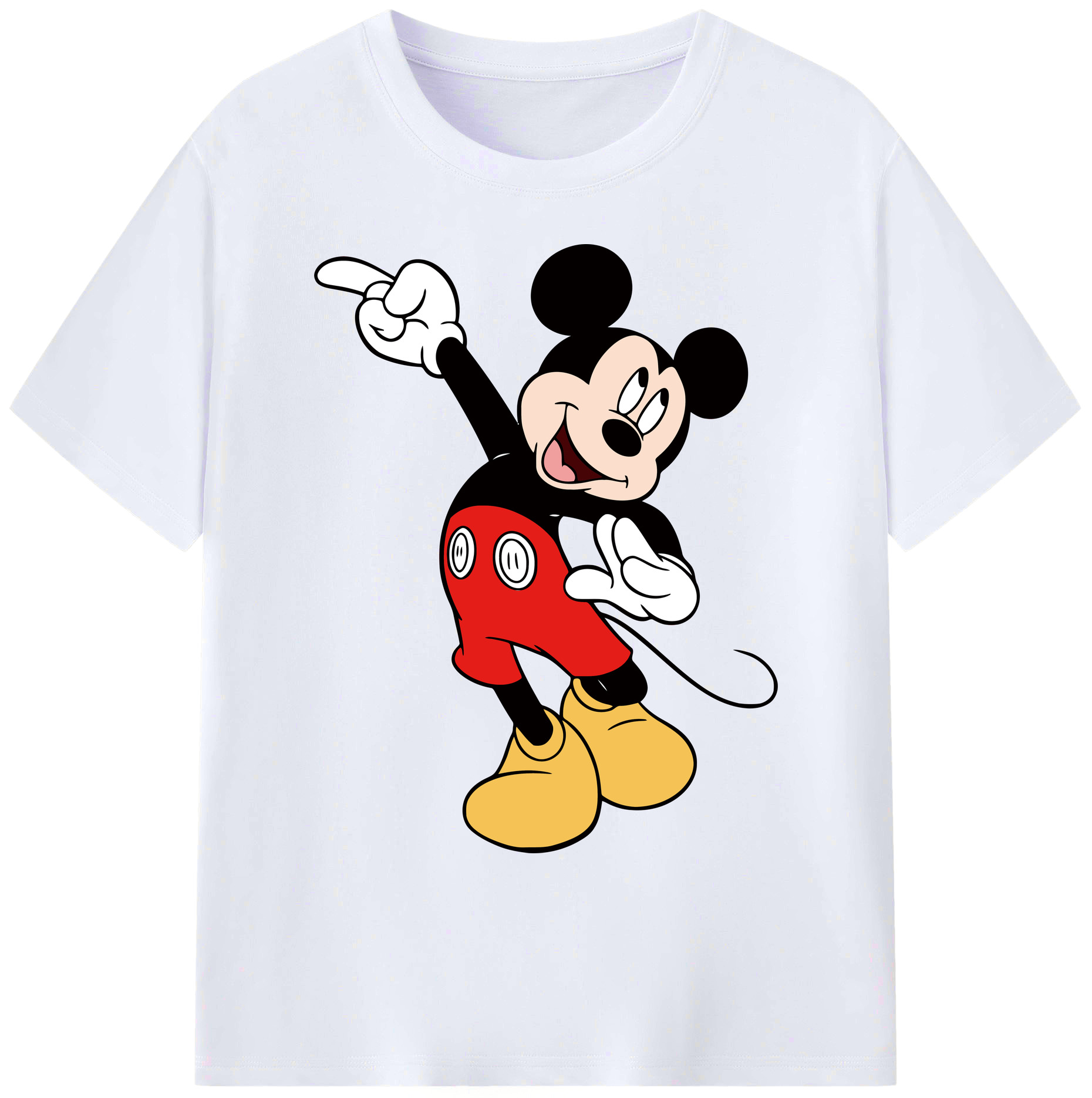 ミッキーマウス Mickey Mouse 綿100％ メンズ半袖Tシャツ｜肌触りやわらか＆通気性