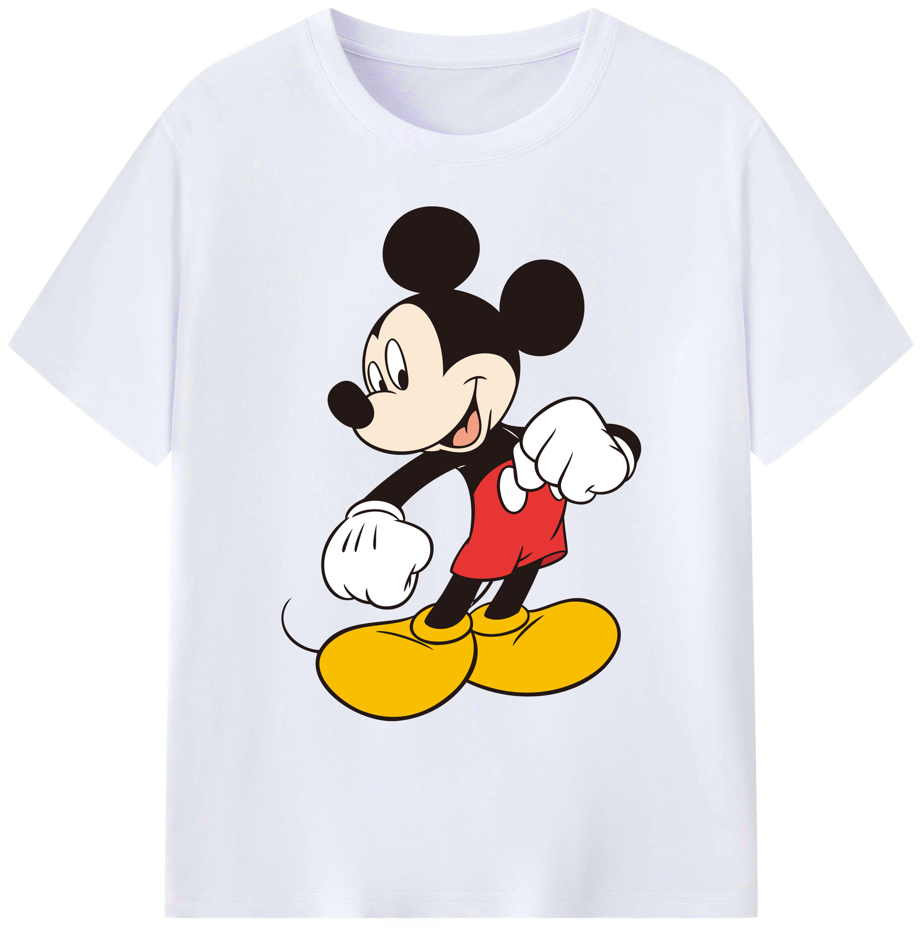 ミッキーマウス Mickey Mouse 綿100％ メンズ半袖Tシャツ｜肌触りやわらか＆通気性