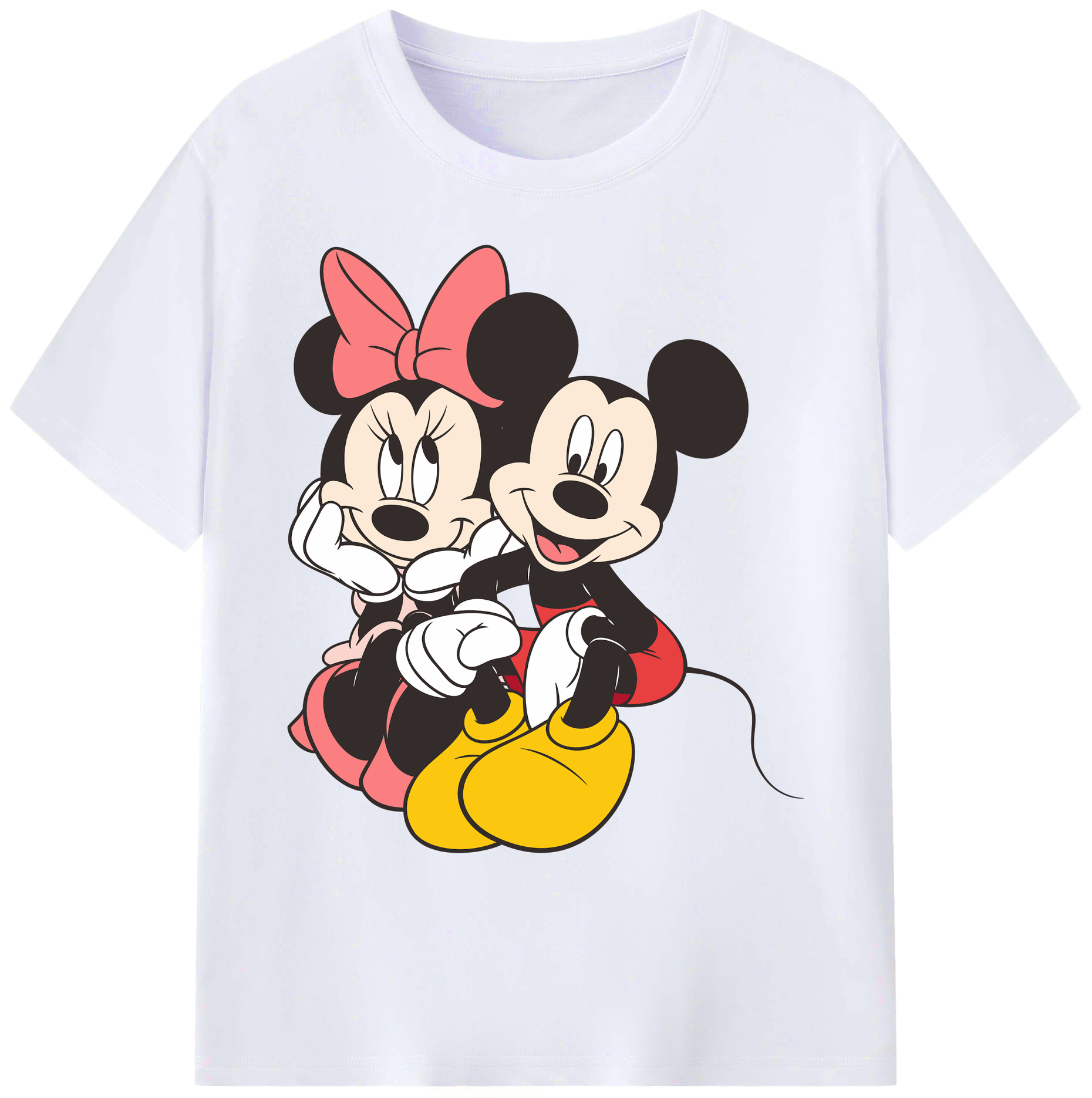 ミッキーマウス Mickey Mouse 綿100％ メンズ半袖Tシャツ｜肌触りやわらか＆通気性