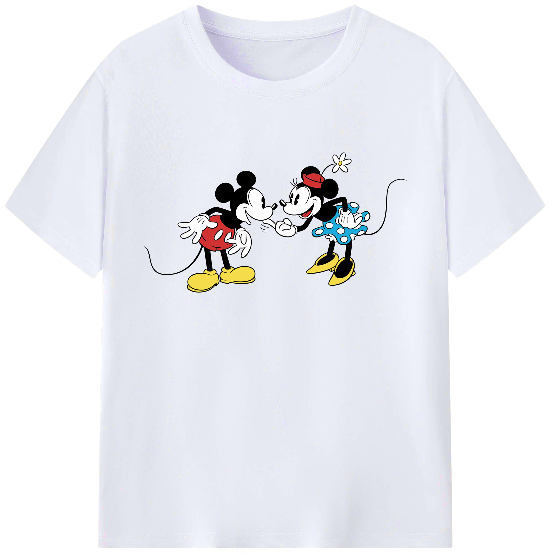 ミッキーマウス Mickey Mouse 綿100％ メンズ半袖Tシャツ｜肌触りやわらか＆通気性