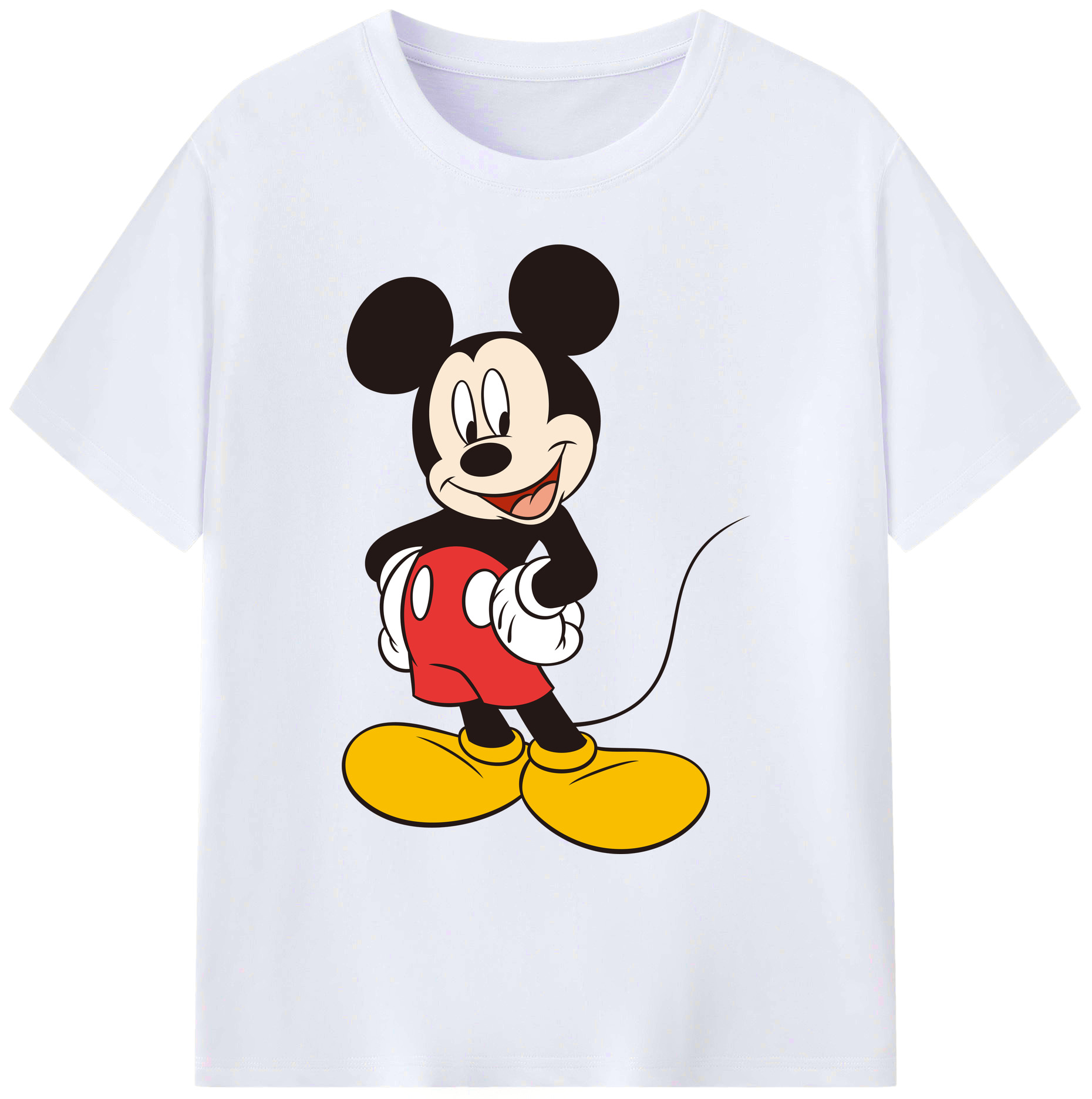 ミッキーマウス Mickey Mouse 綿100％ メンズ半袖Tシャツ｜肌触りやわらか＆通気性