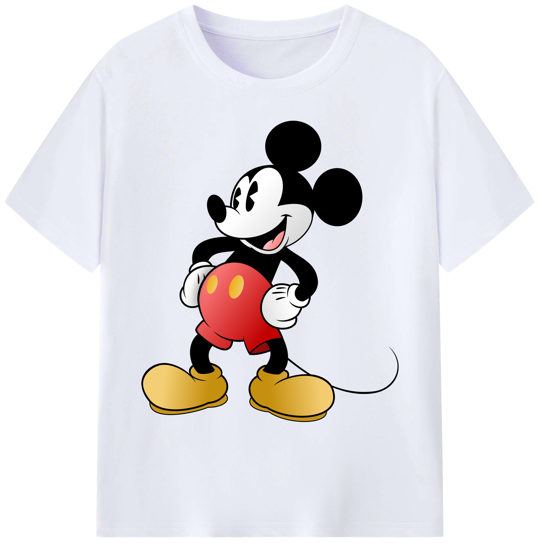 ミッキーマウス Mickey Mouse 綿100％ メンズ半袖Tシャツ｜肌触りやわらか＆通気性