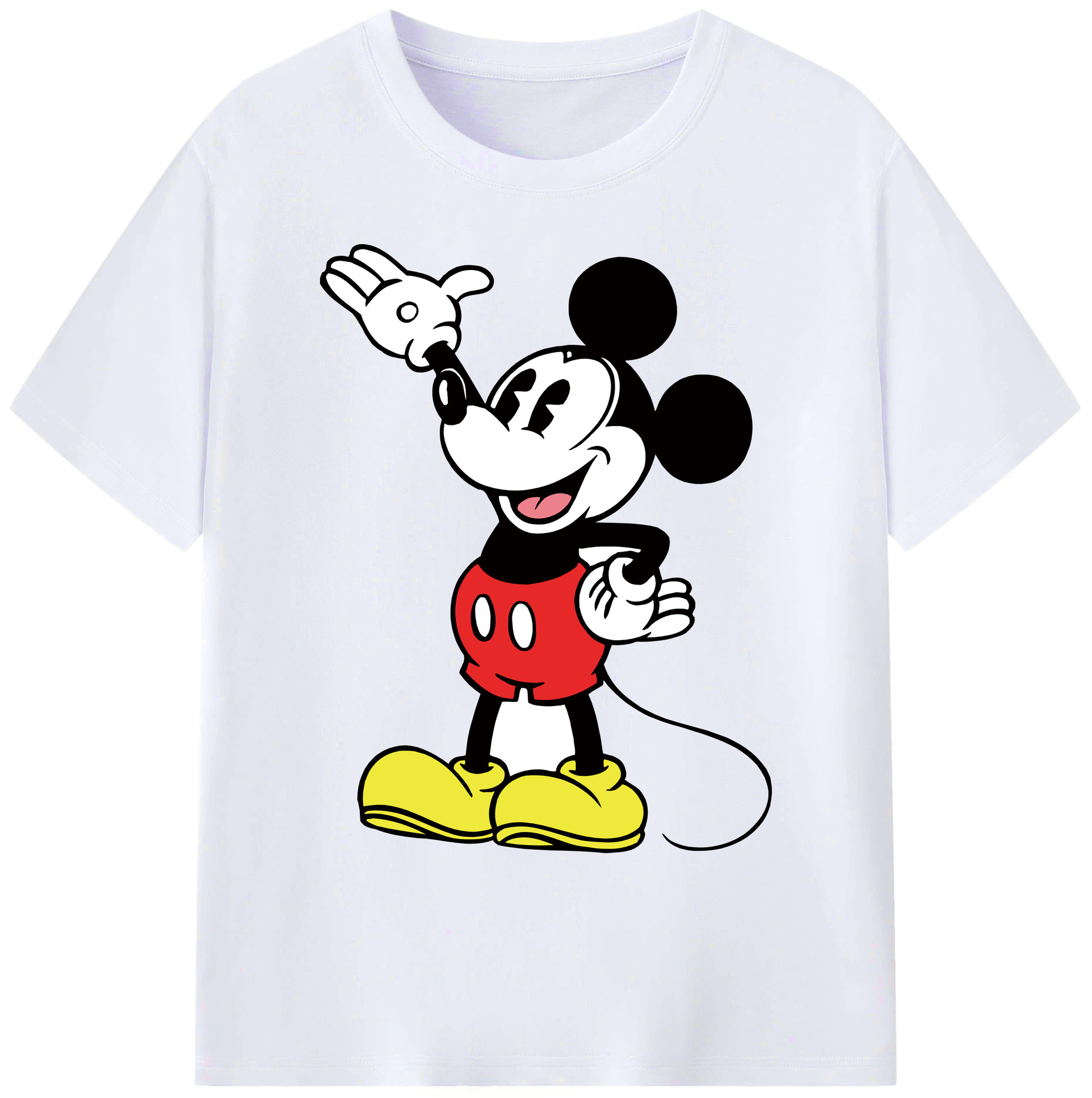 ミッキーマウス Mickey Mouse 綿100％ メンズ半袖Tシャツ｜肌触りやわらか＆通気性