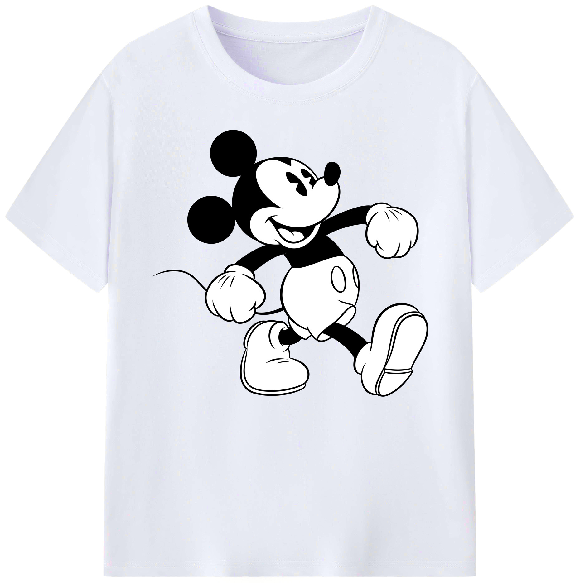 ミッキーマウス Mickey Mouse 綿100％ メンズ半袖Tシャツ｜肌触りやわらか＆通気性