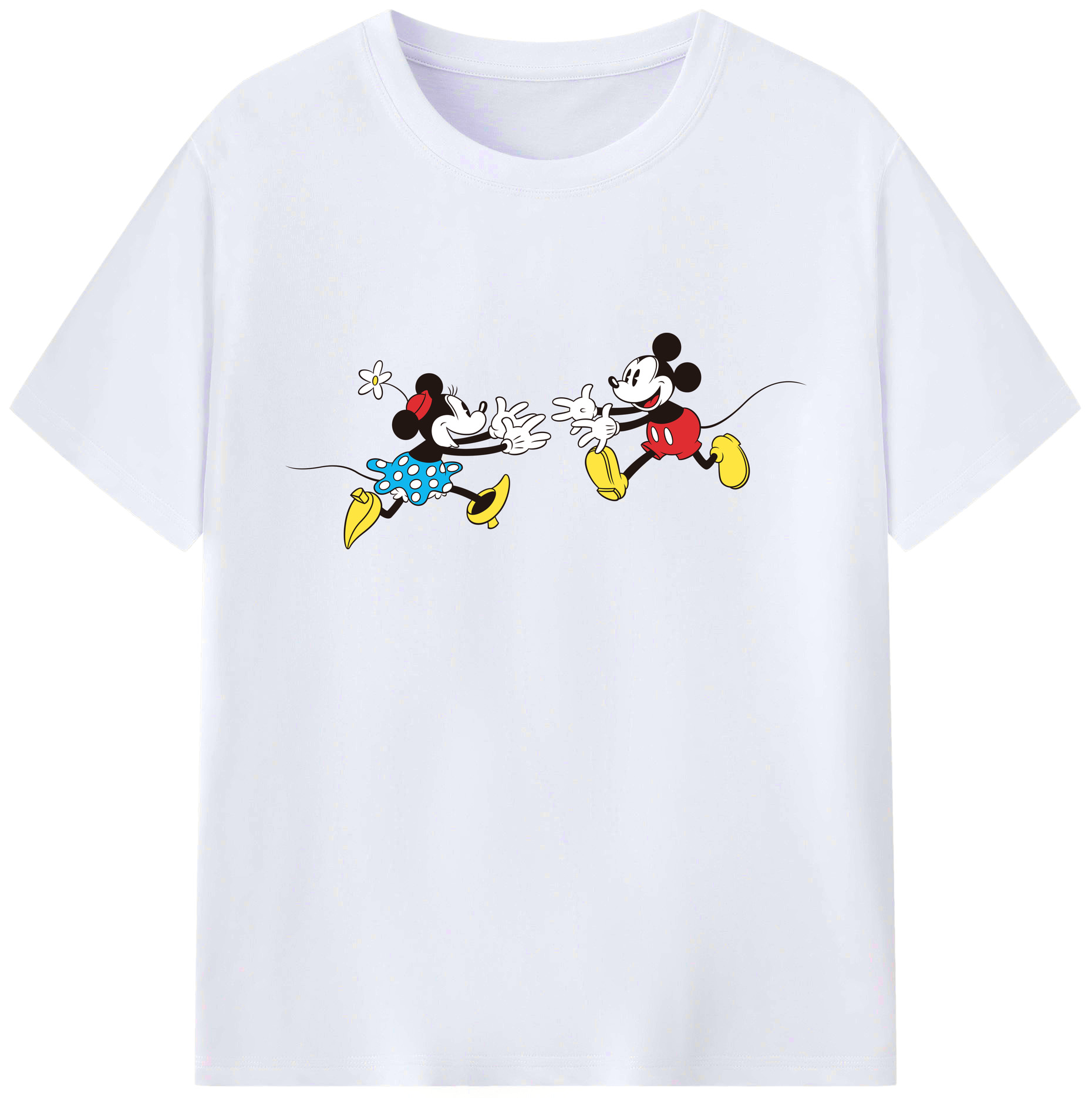 ミッキーマウス Mickey Mouse 綿100％ メンズ半袖Tシャツ｜肌触りやわらか＆通気性