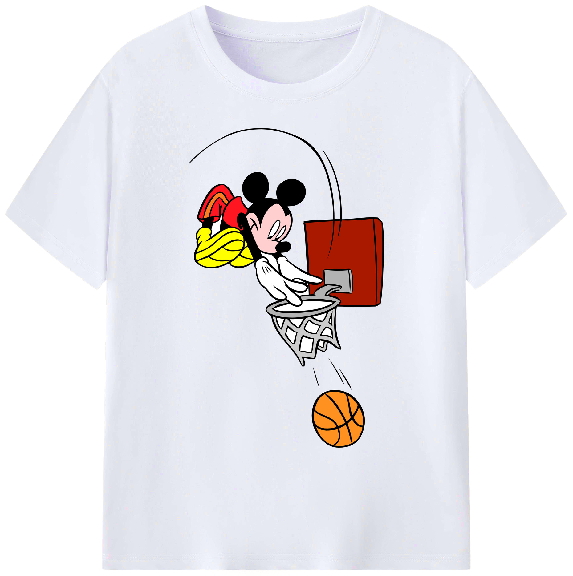 ミッキーマウス Mickey Mouse 綿100％ メンズ半袖Tシャツ｜肌触りやわらか＆通気性