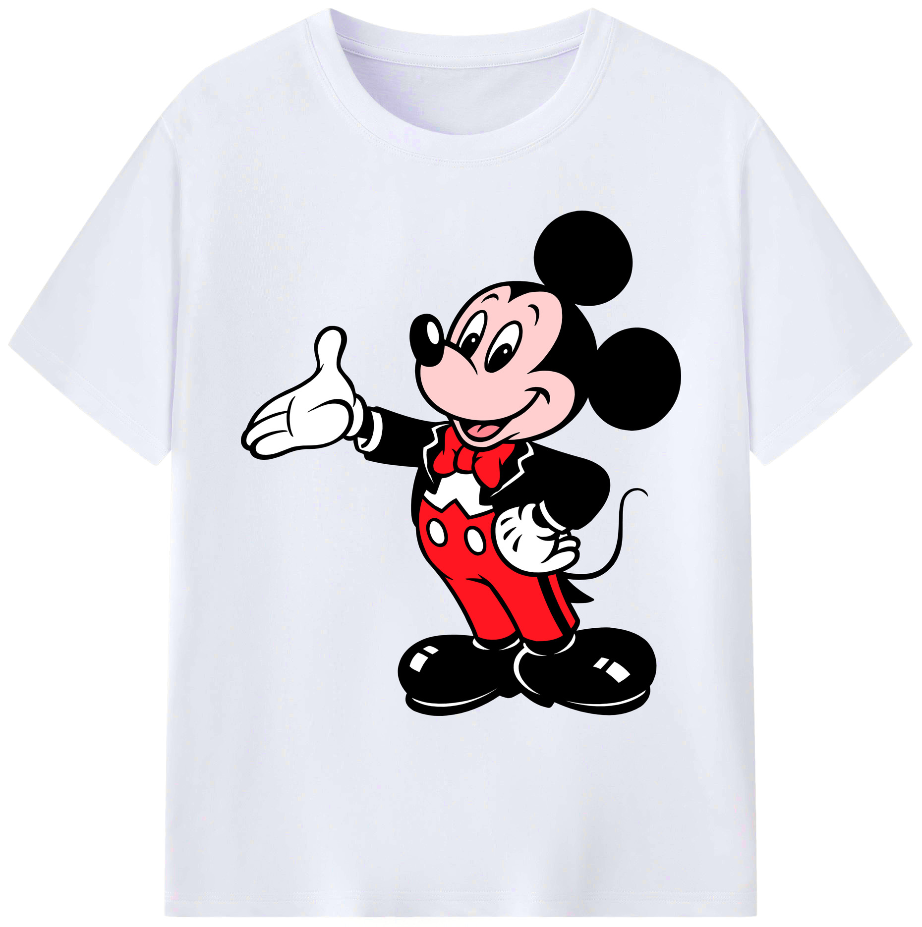 ミッキーマウス Mickey Mouse 綿100％ メンズ半袖Tシャツ｜肌触りやわらか＆通気性
