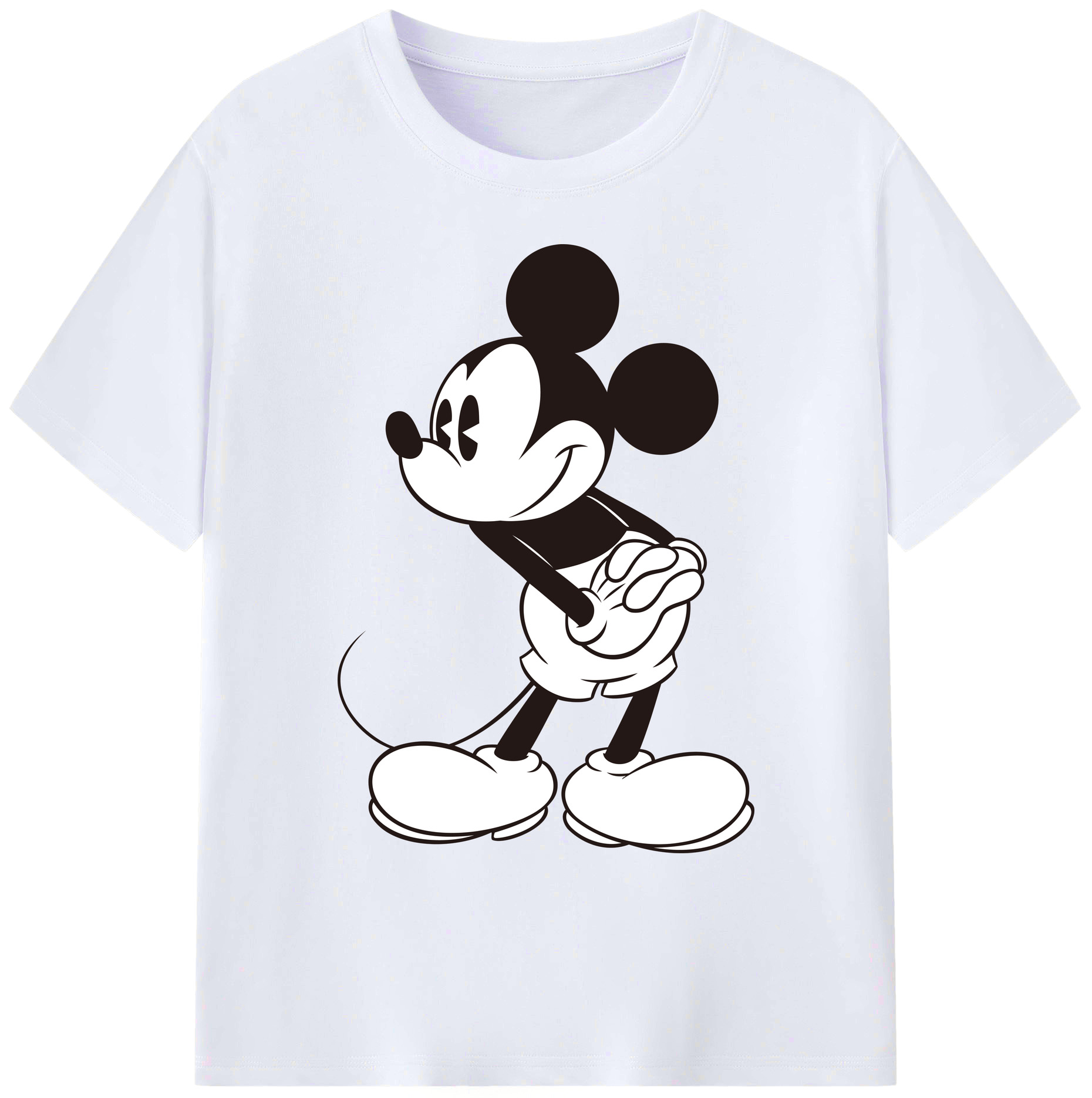 ミッキーマウス Mickey Mouse 綿100％ メンズ半袖Tシャツ｜肌触りやわらか＆通気性
