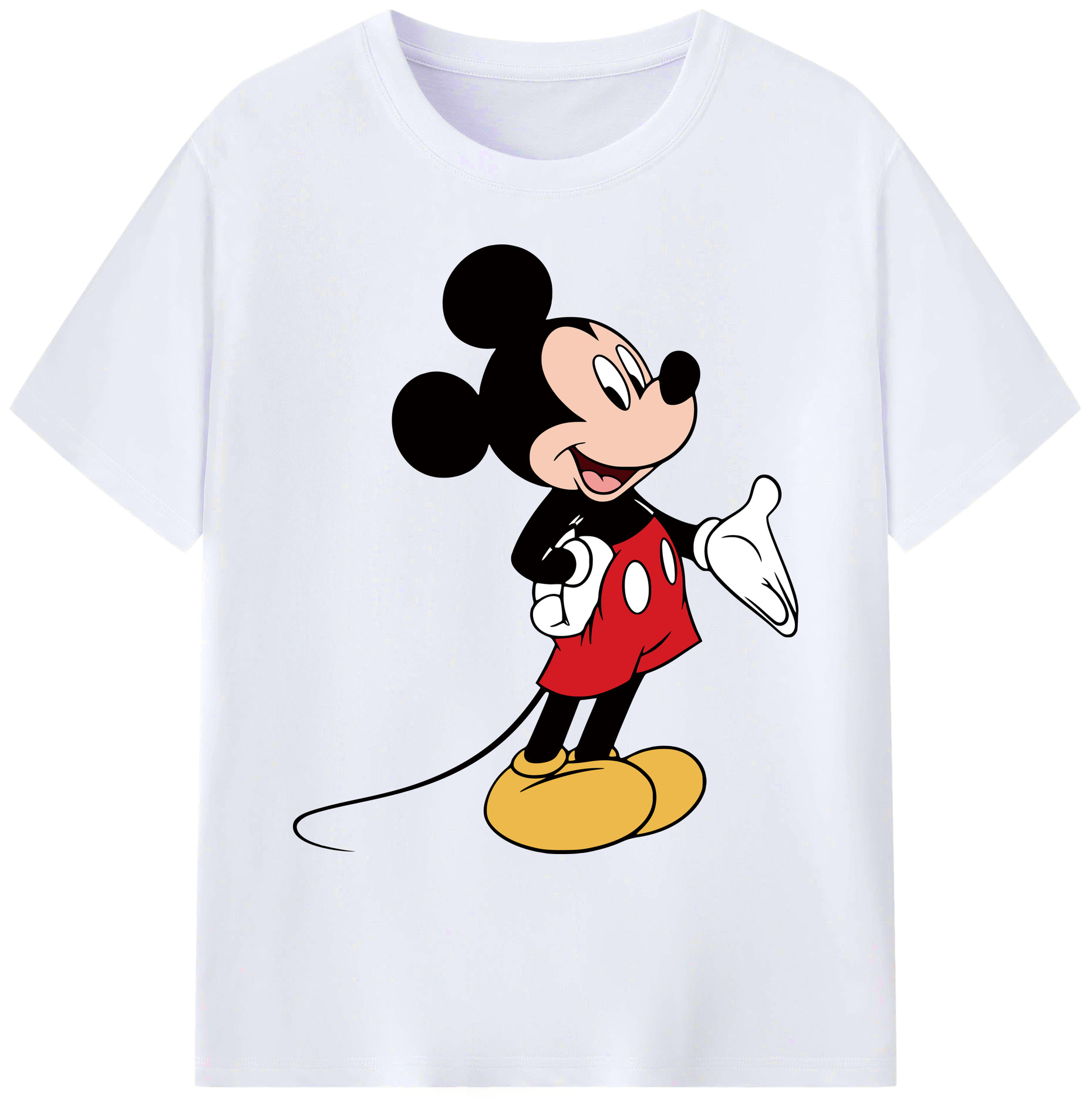 ミッキーマウス Mickey Mouse 綿100％ メンズ半袖Tシャツ｜肌触りやわらか＆通気性