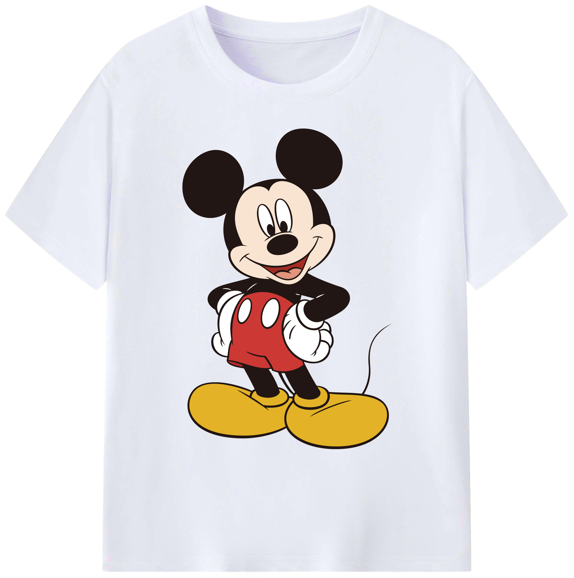 ミッキーマウス Mickey Mouse 綿100％ メンズ半袖Tシャツ｜肌触りやわらか＆通気性