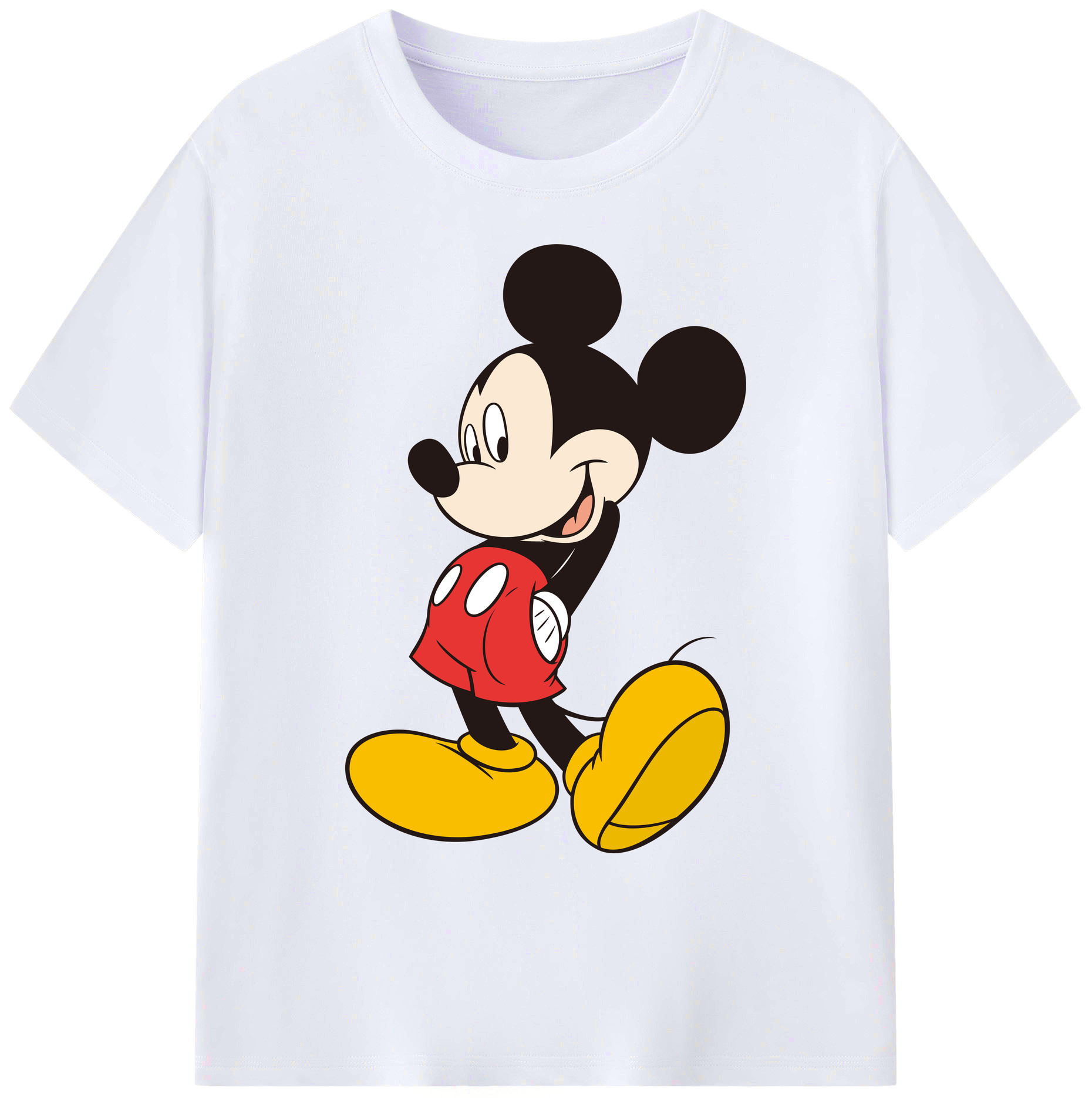 （画像用） ミッキーマウス Mickey Mouse 綿100％ メンズ半袖Tシャツ｜肌触りやわらか＆通気性
