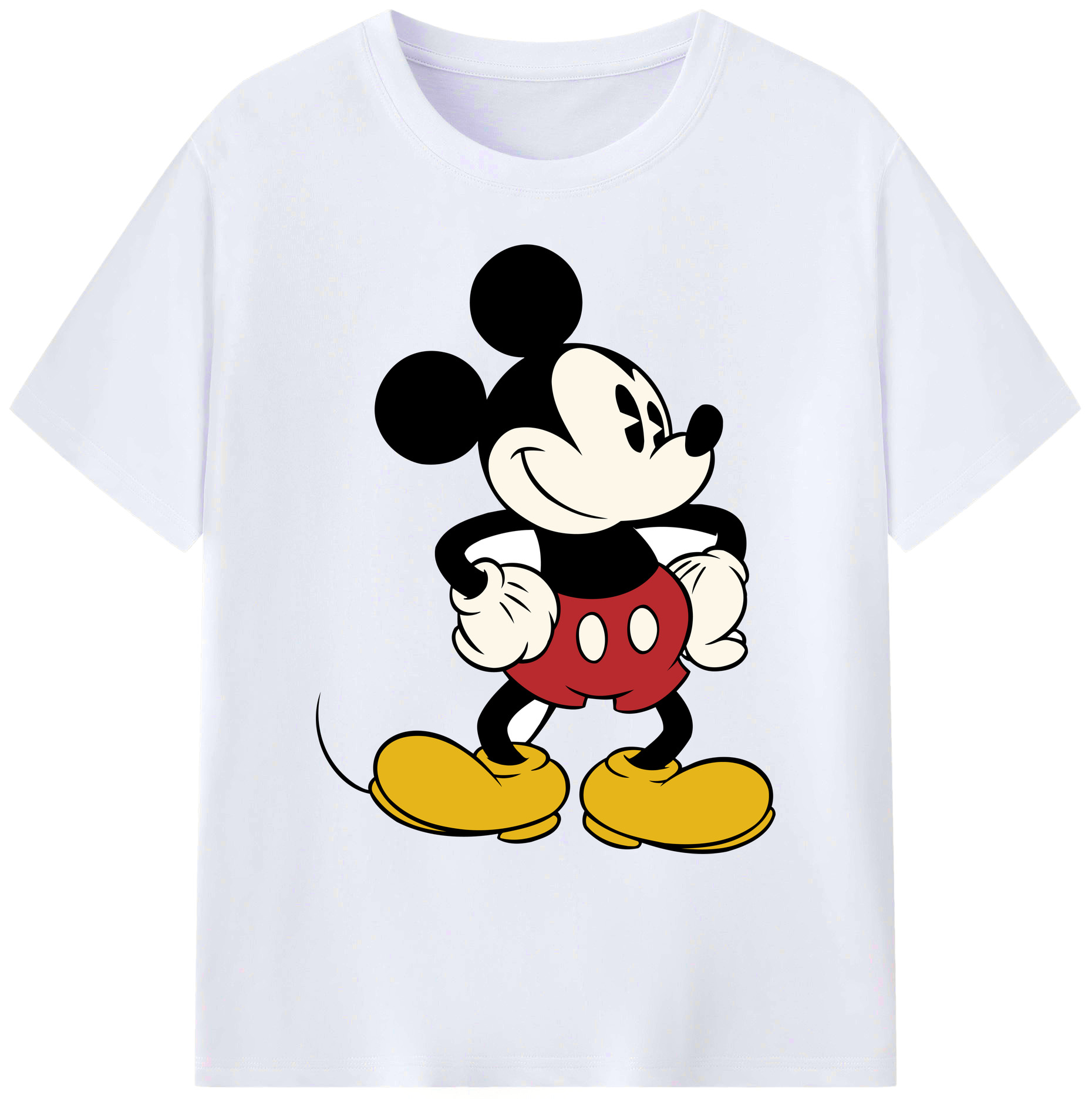 ミッキーマウス Mickey Mouse 綿100％ メンズ半袖Tシャツ｜肌触りやわらか＆通気性