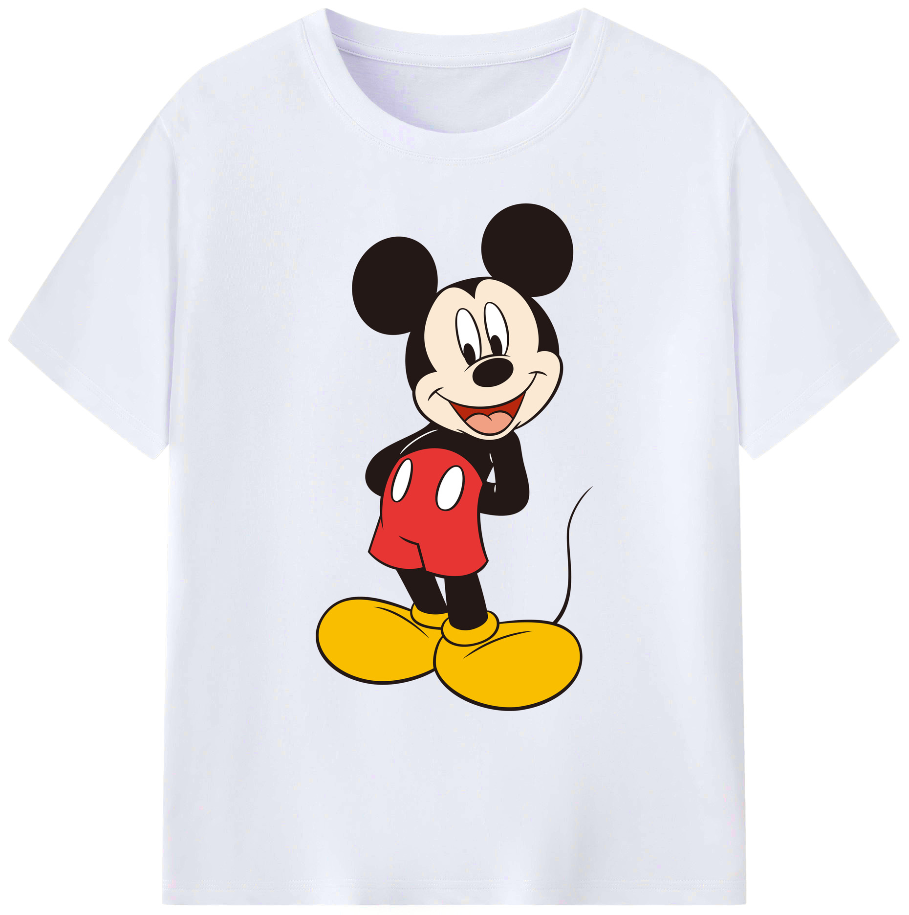 ミッキーマウス Mickey Mouse 綿100％ メンズ半袖Tシャツ｜肌触りやわらか＆通気性
