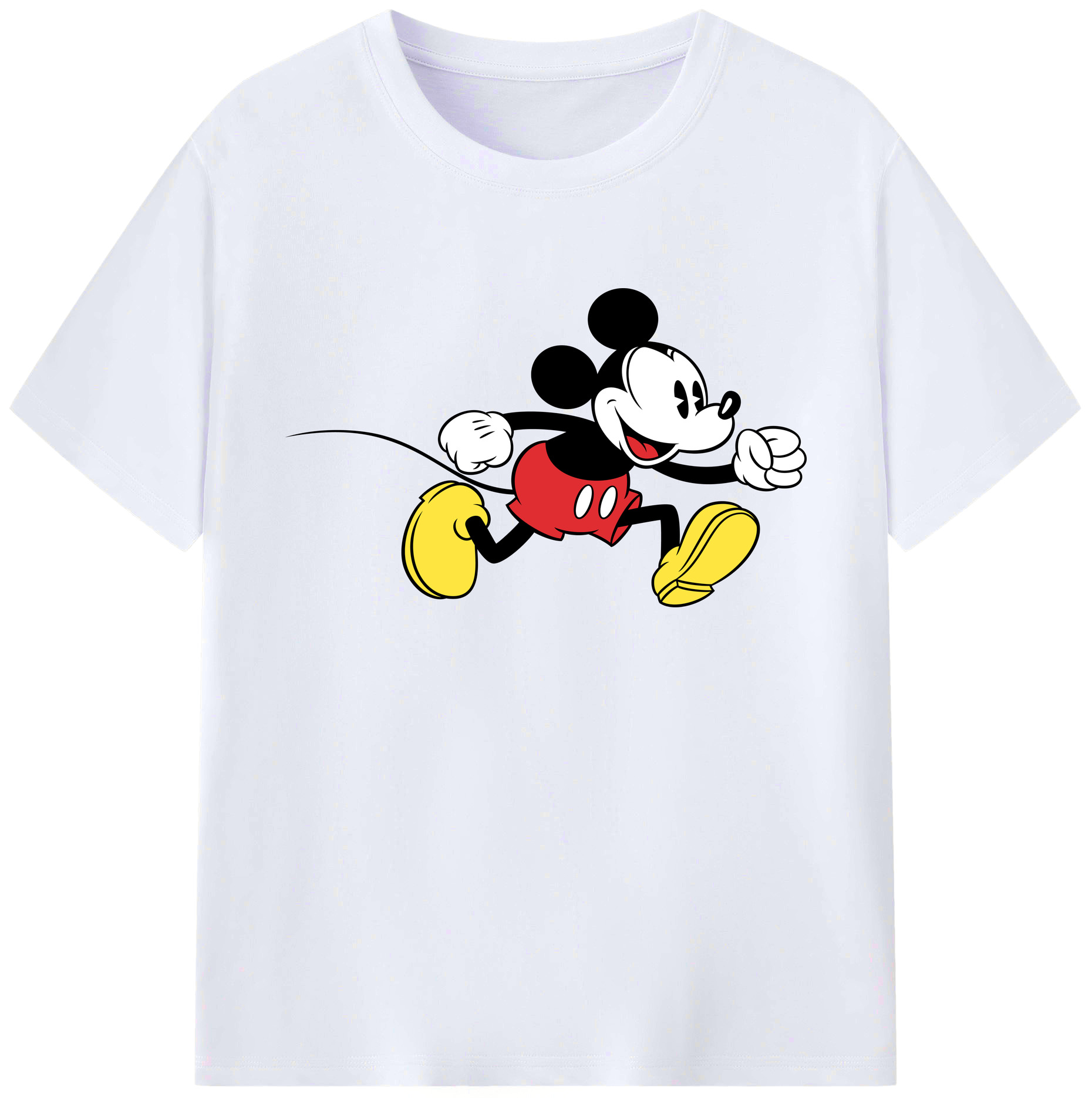 ミッキーマウス Mickey Mouse 綿100％ メンズ半袖Tシャツ｜肌触りやわらか＆通気性