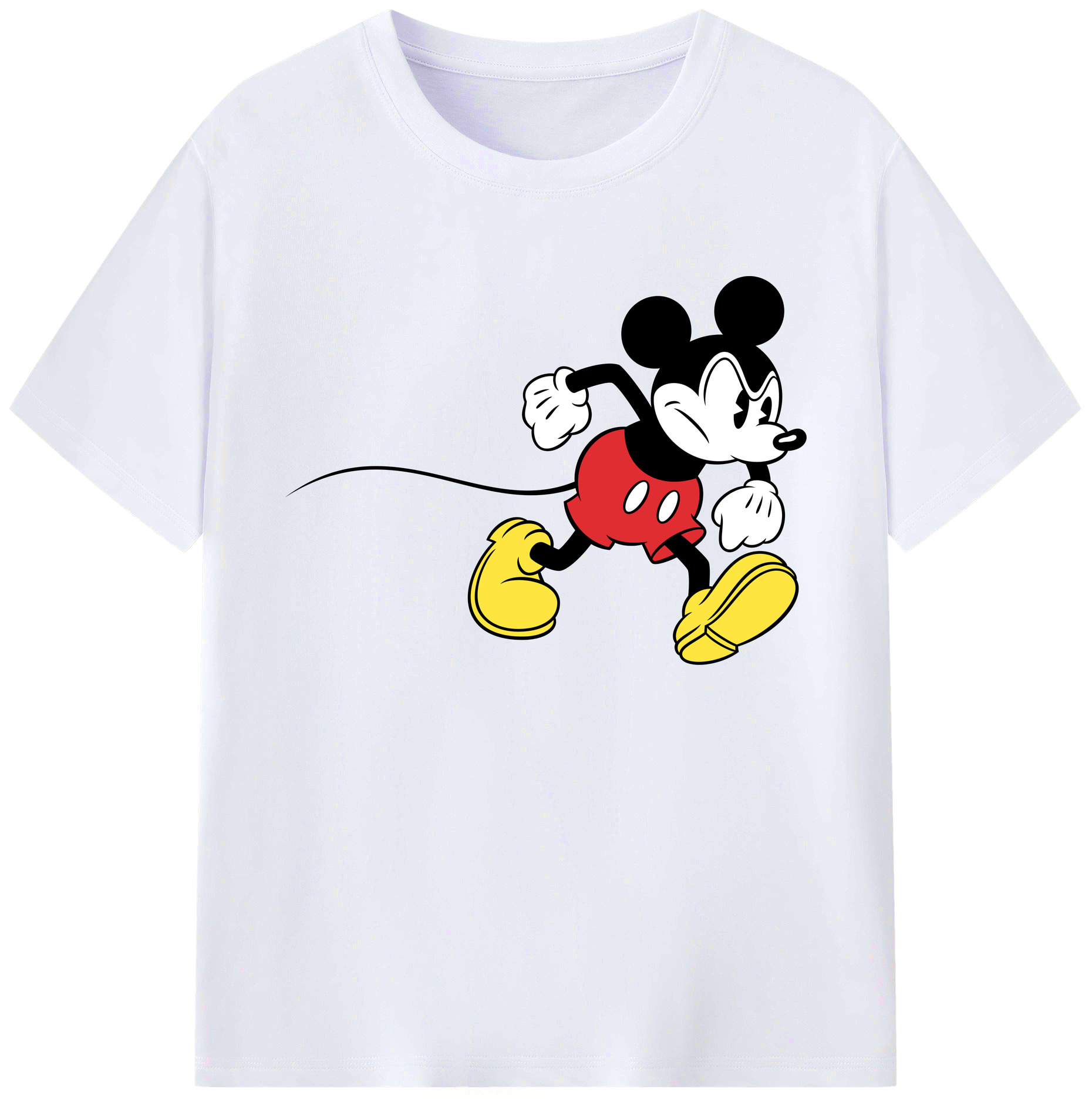 ミッキーマウス Mickey Mouse 綿100％ メンズ半袖Tシャツ｜肌触りやわらか＆通気性