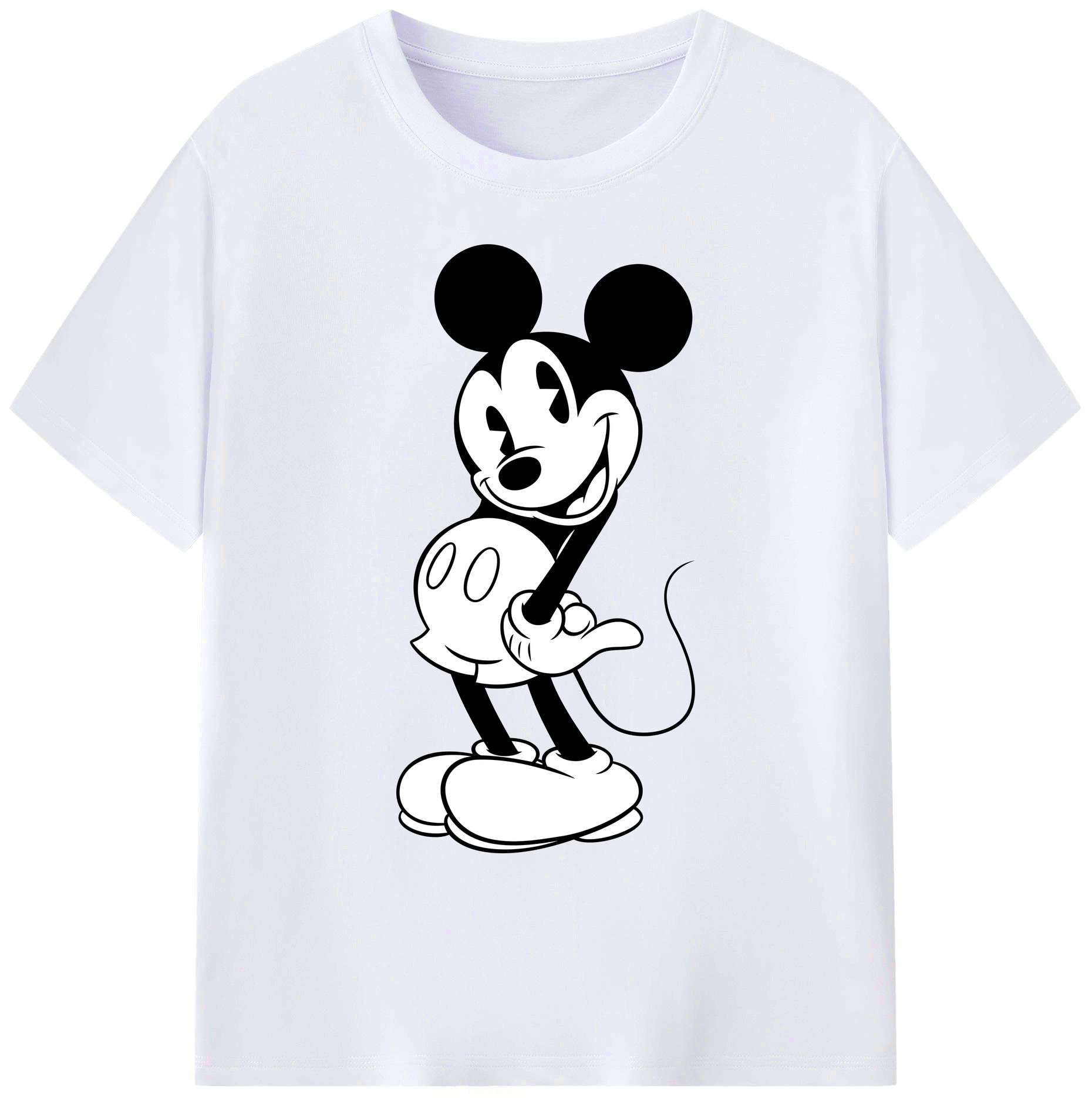 ミッキーマウス Mickey Mouse 綿100％ メンズ半袖Tシャツ｜肌触りやわらか＆通気性