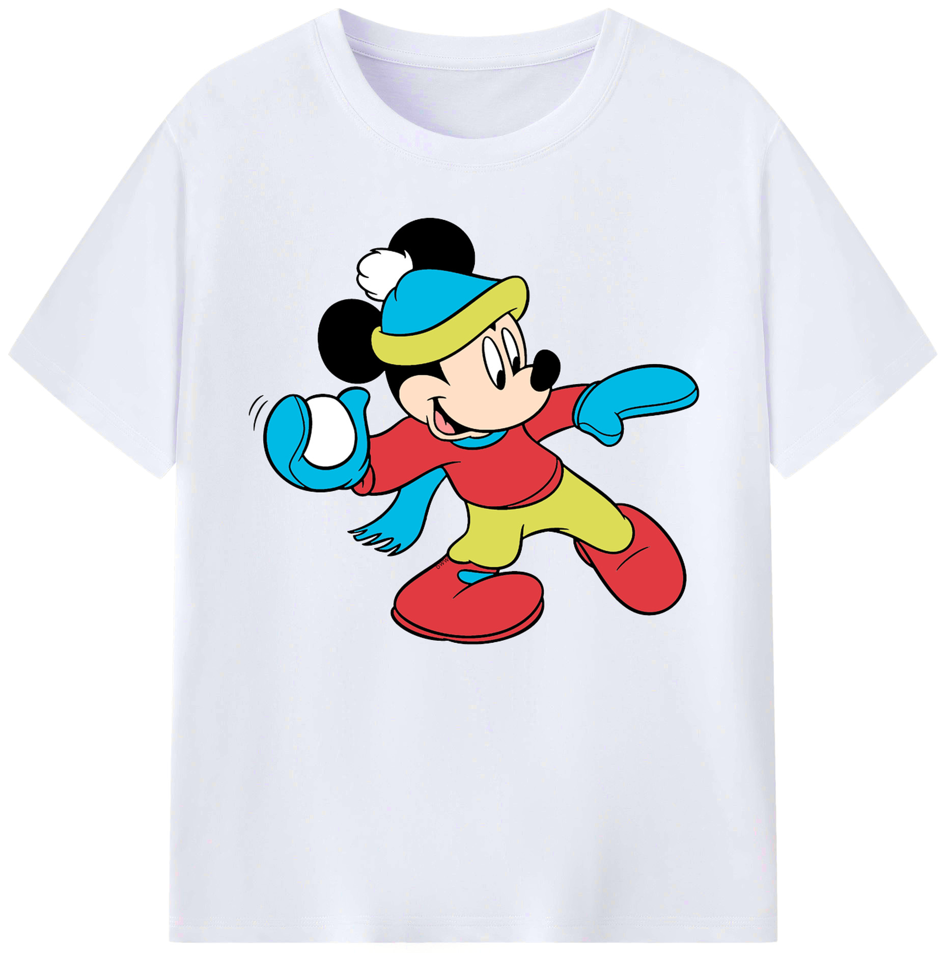 ミッキーマウス Mickey Mouse 綿100％ メンズ半袖Tシャツ｜肌触りやわらか＆通気性