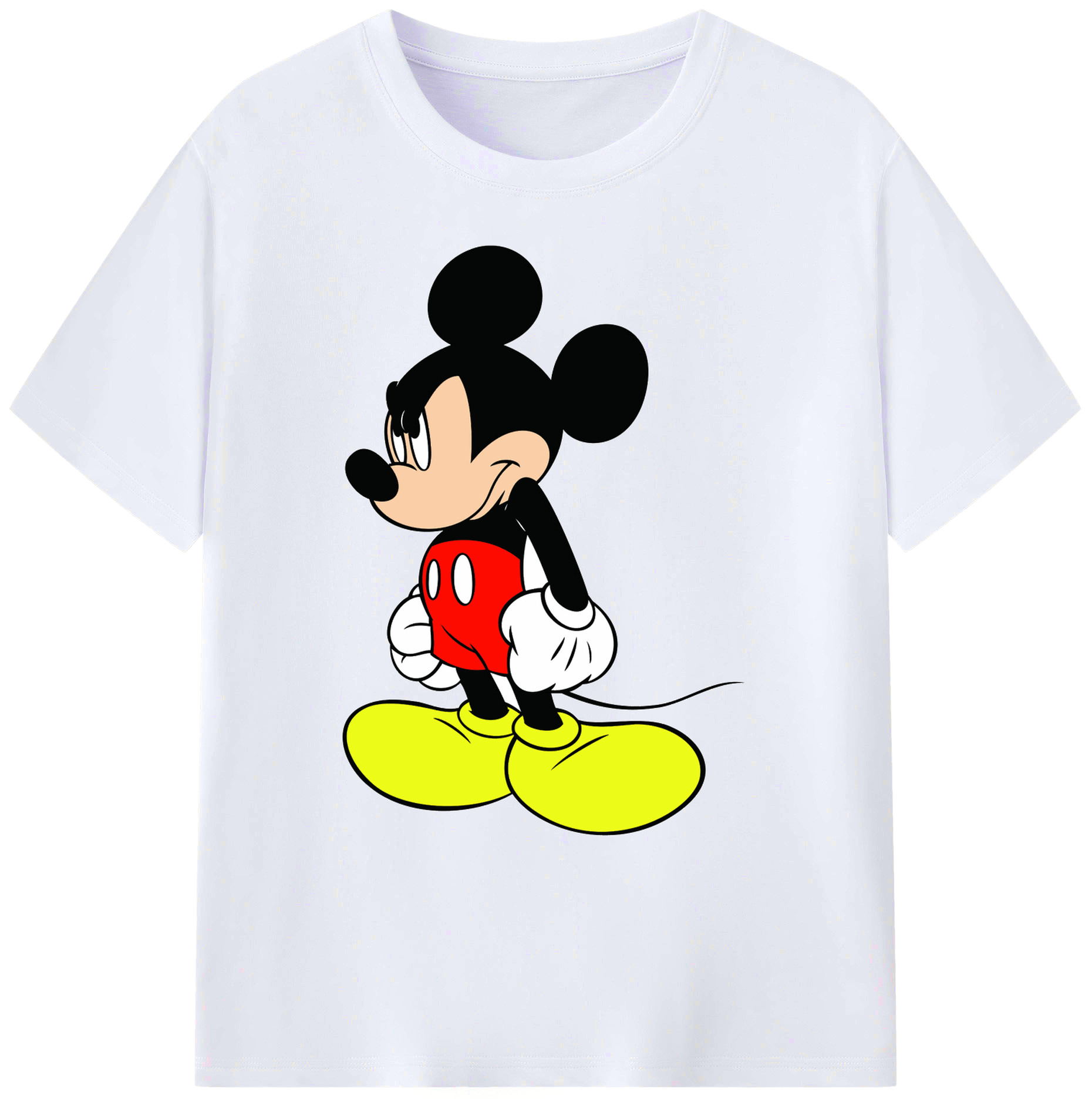 ミッキーマウス Mickey Mouse 綿100％ メンズ半袖Tシャツ｜肌触りやわらか＆通気性