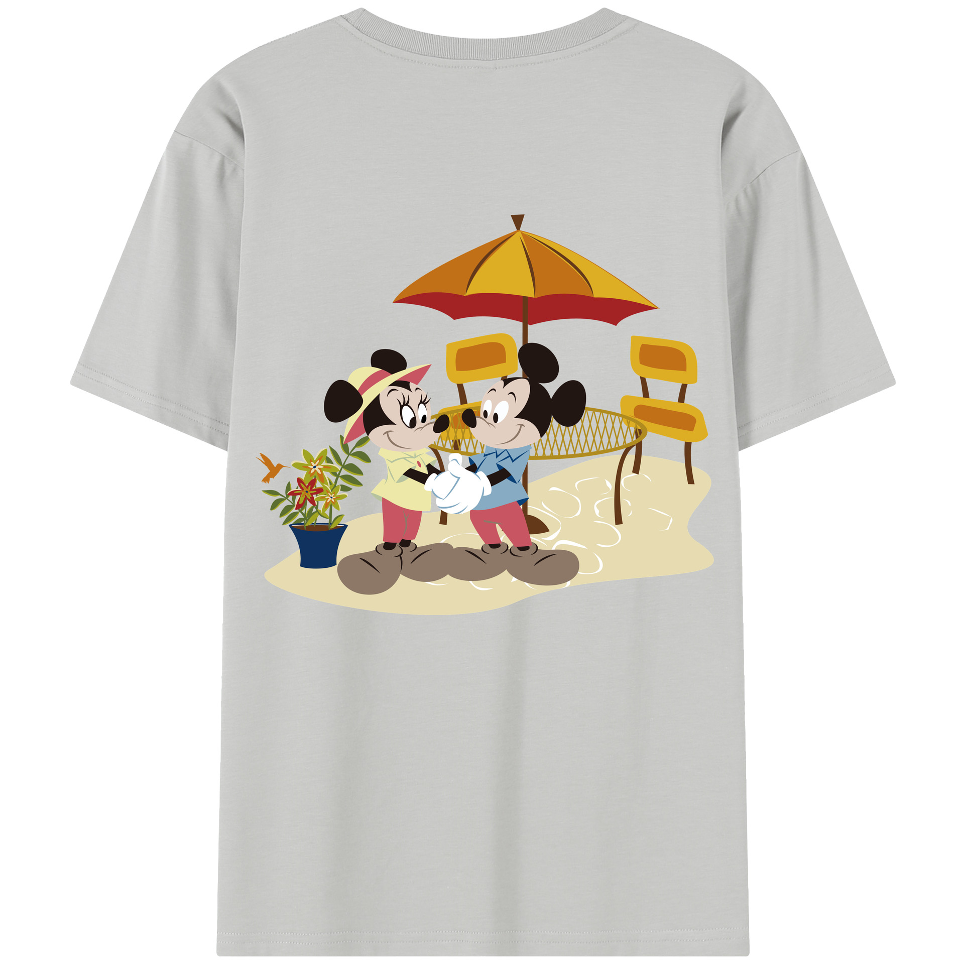 （画像用） ミッキーマウス Mickey Mouse レディース半袖Tシャツ(バックプリント)