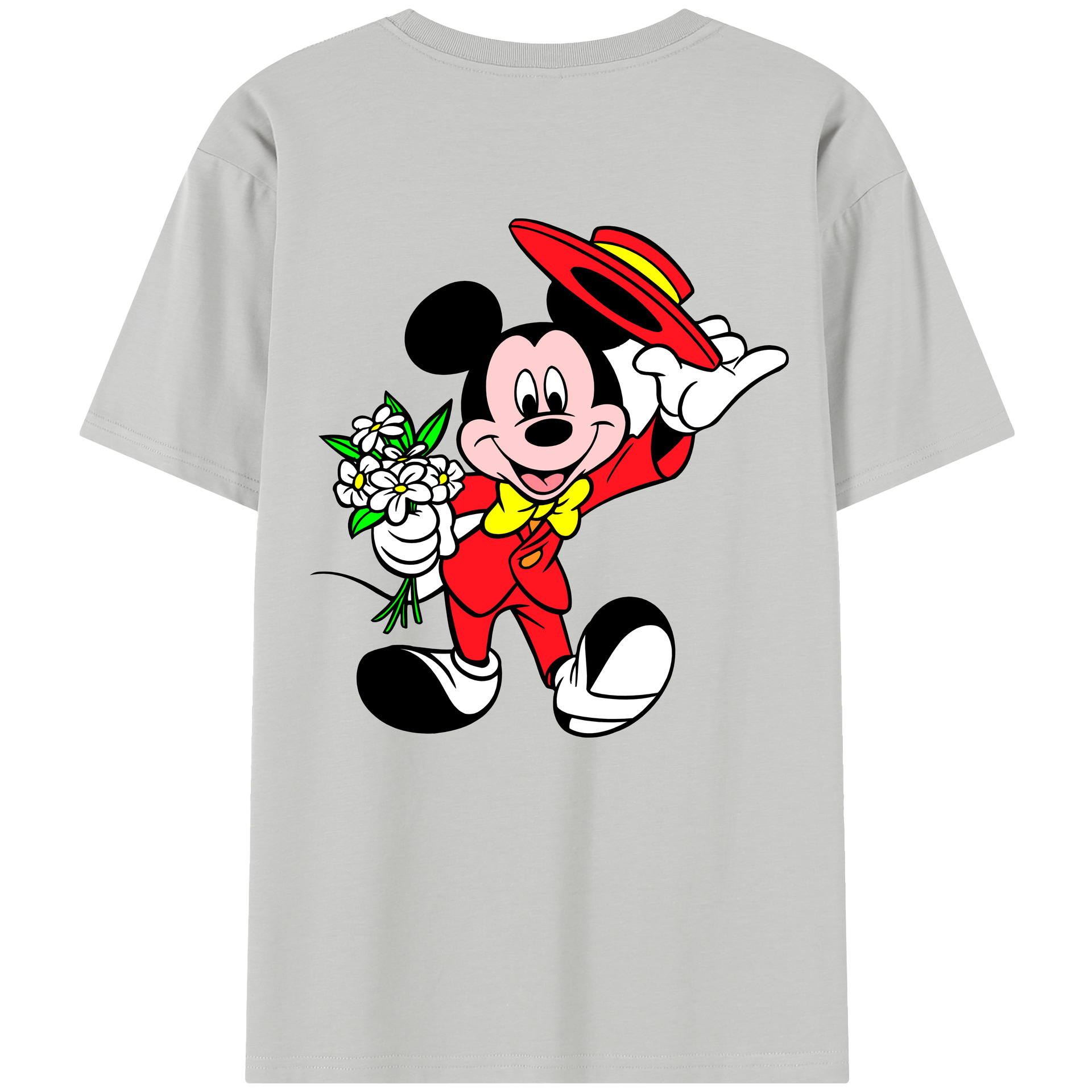 （画像用） ミッキーマウス Mickey Mouse レディース半袖Tシャツ(バックプリント)