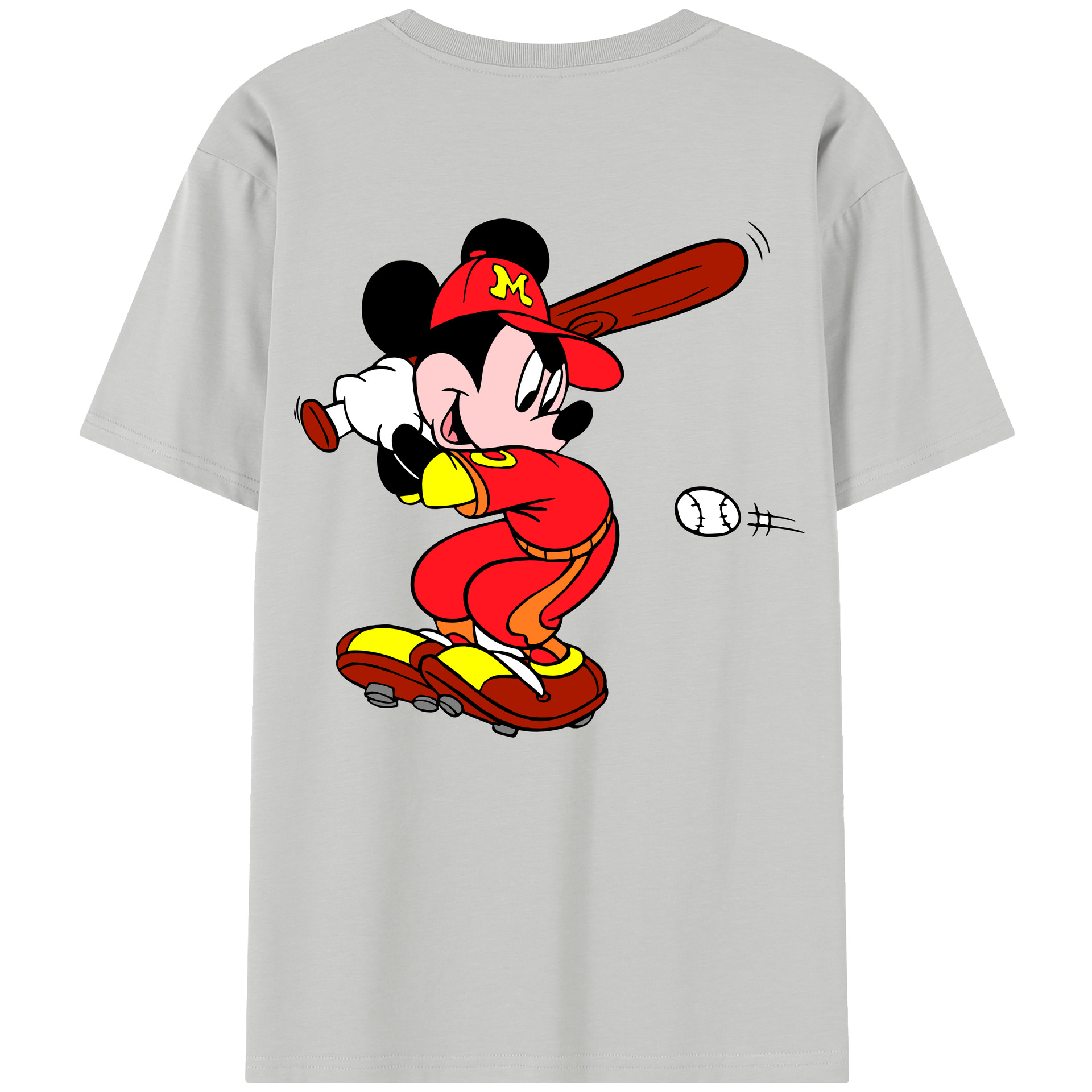 （画像用） ミッキーマウス Mickey Mouse レディース半袖Tシャツ(バックプリント)