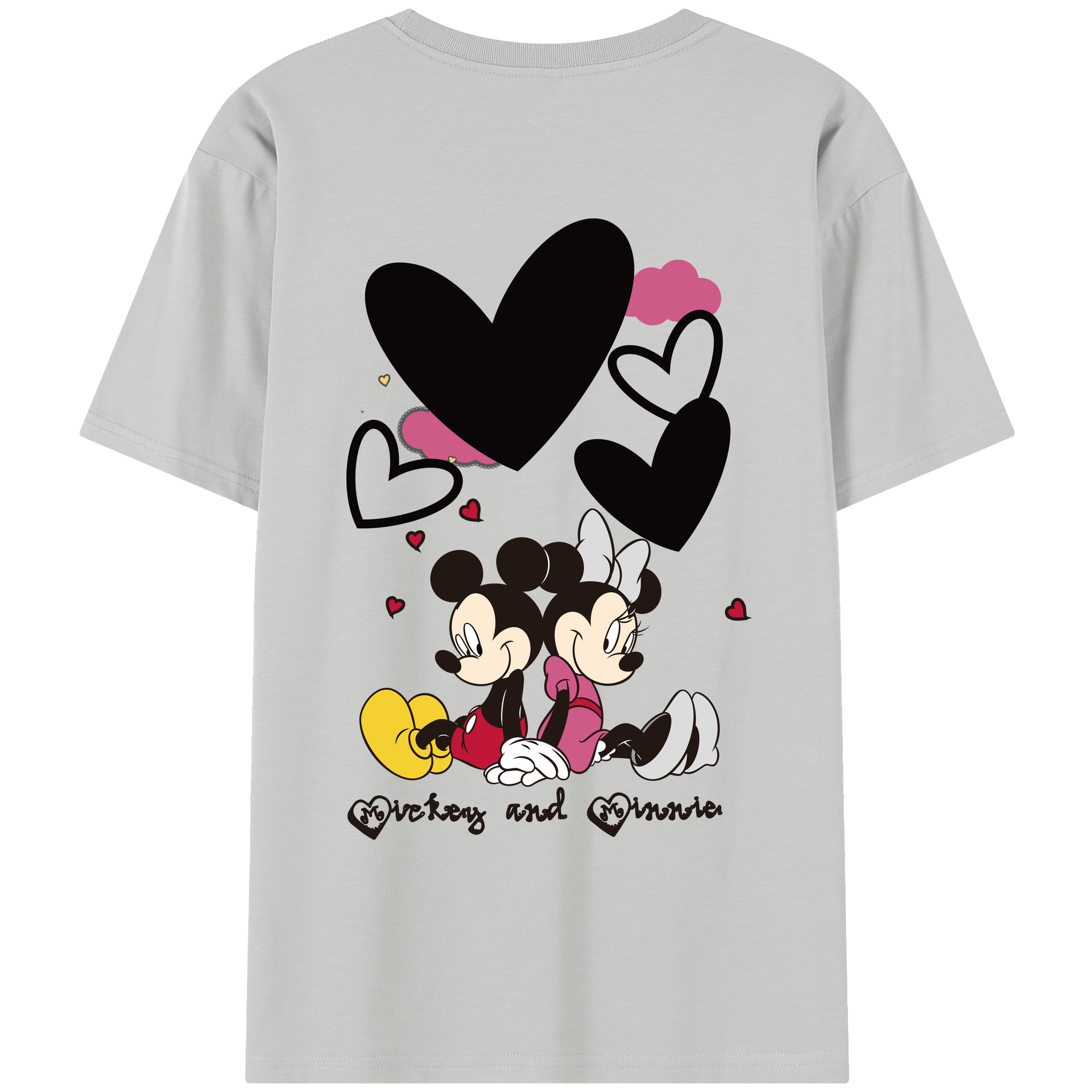 （画像用） ミッキーマウス Mickey Mouse レディース半袖Tシャツ(バックプリント)