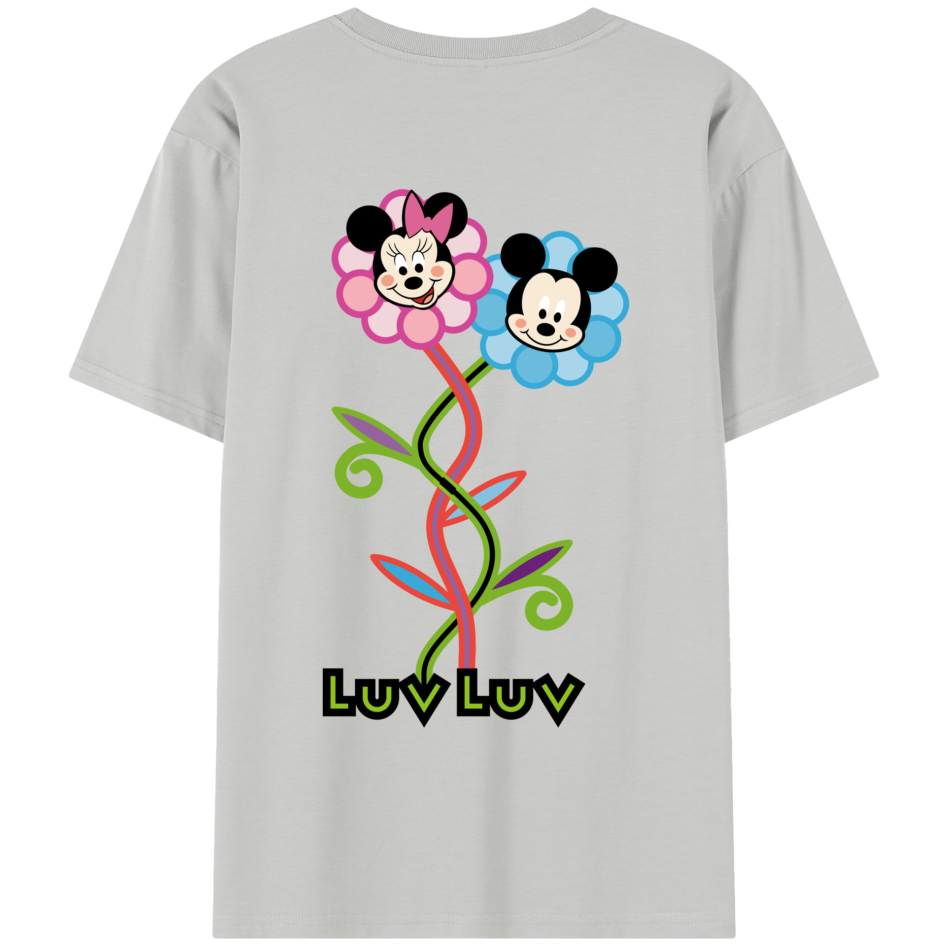 （画像用） ミッキーマウス Mickey Mouse レディース半袖Tシャツ(バックプリント)